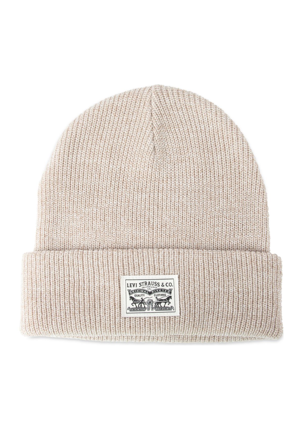 Cardigan Stitch Logo Patch Beanie Hat