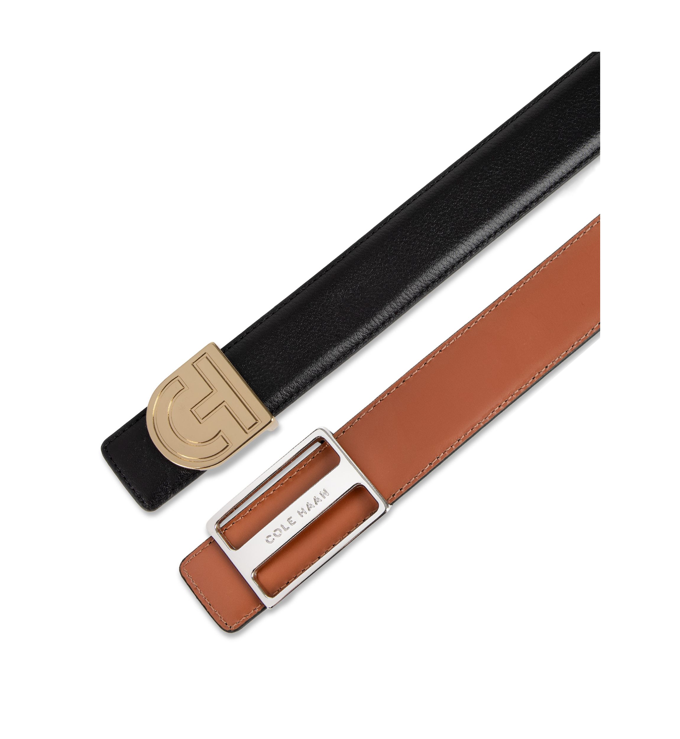 Reversible Belt Strap with Two Interchangebale Buckles Gift Set