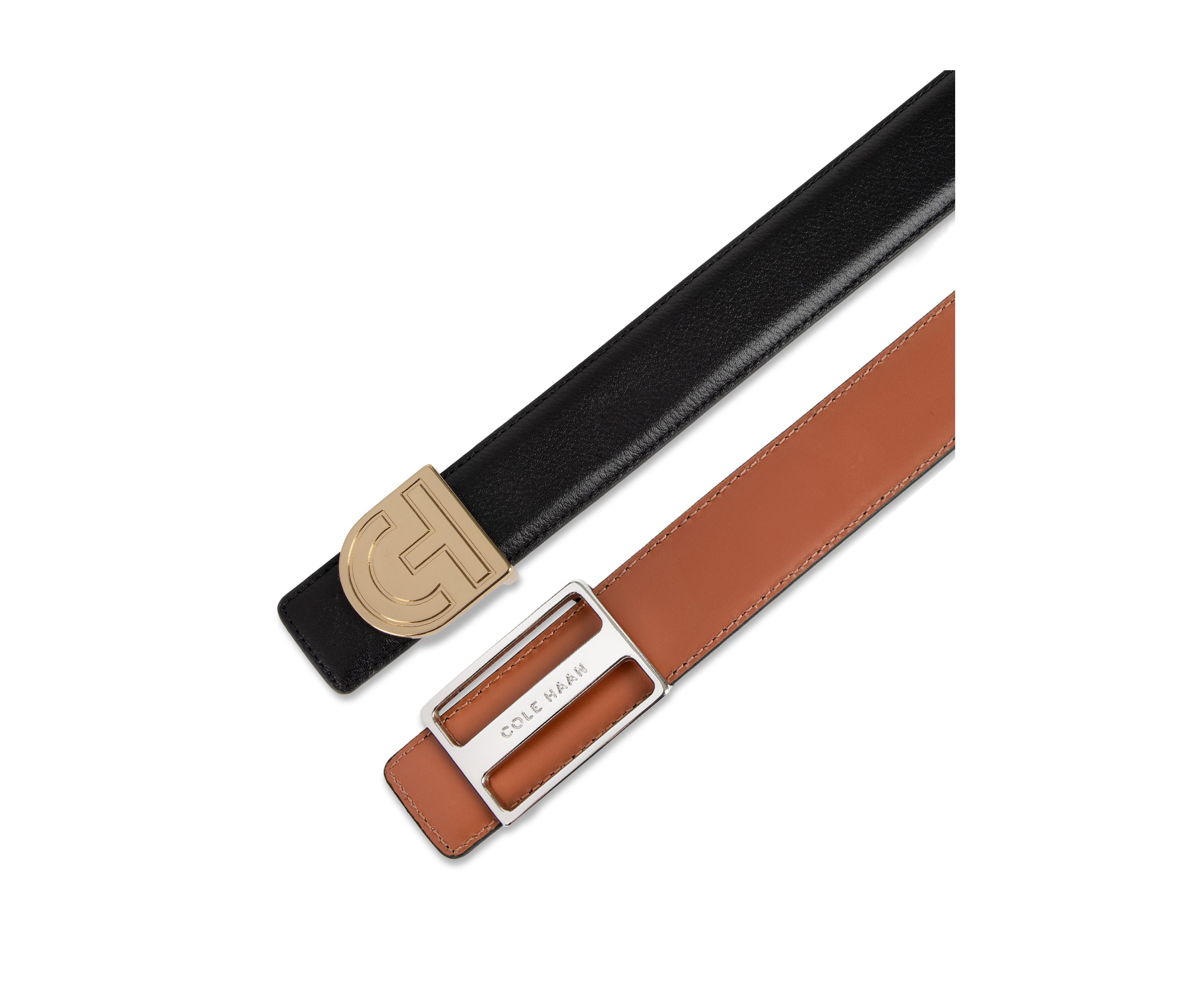 Reversible Belt Strap with Two Interchangebale Buckles Gift Set