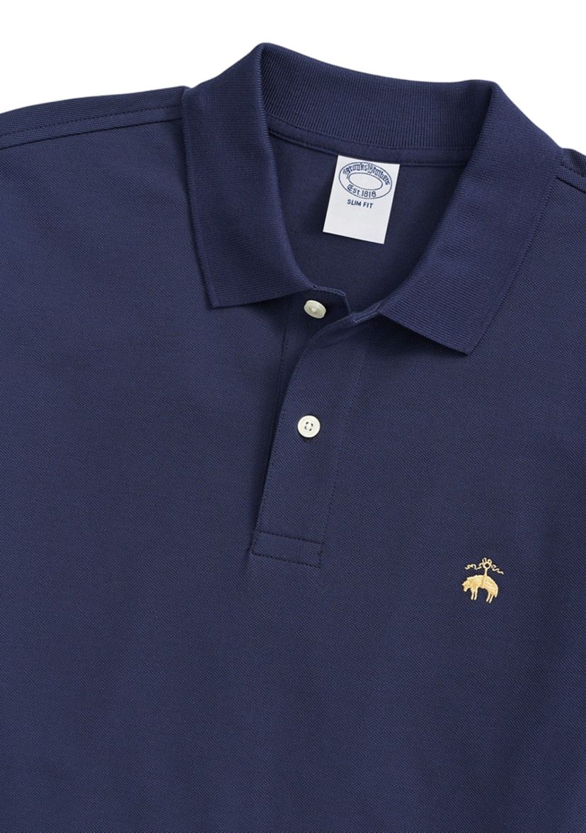 Mens Golden Fleece® Slim Fit Stretch Supima® Long Sleeve Polo Shirt 