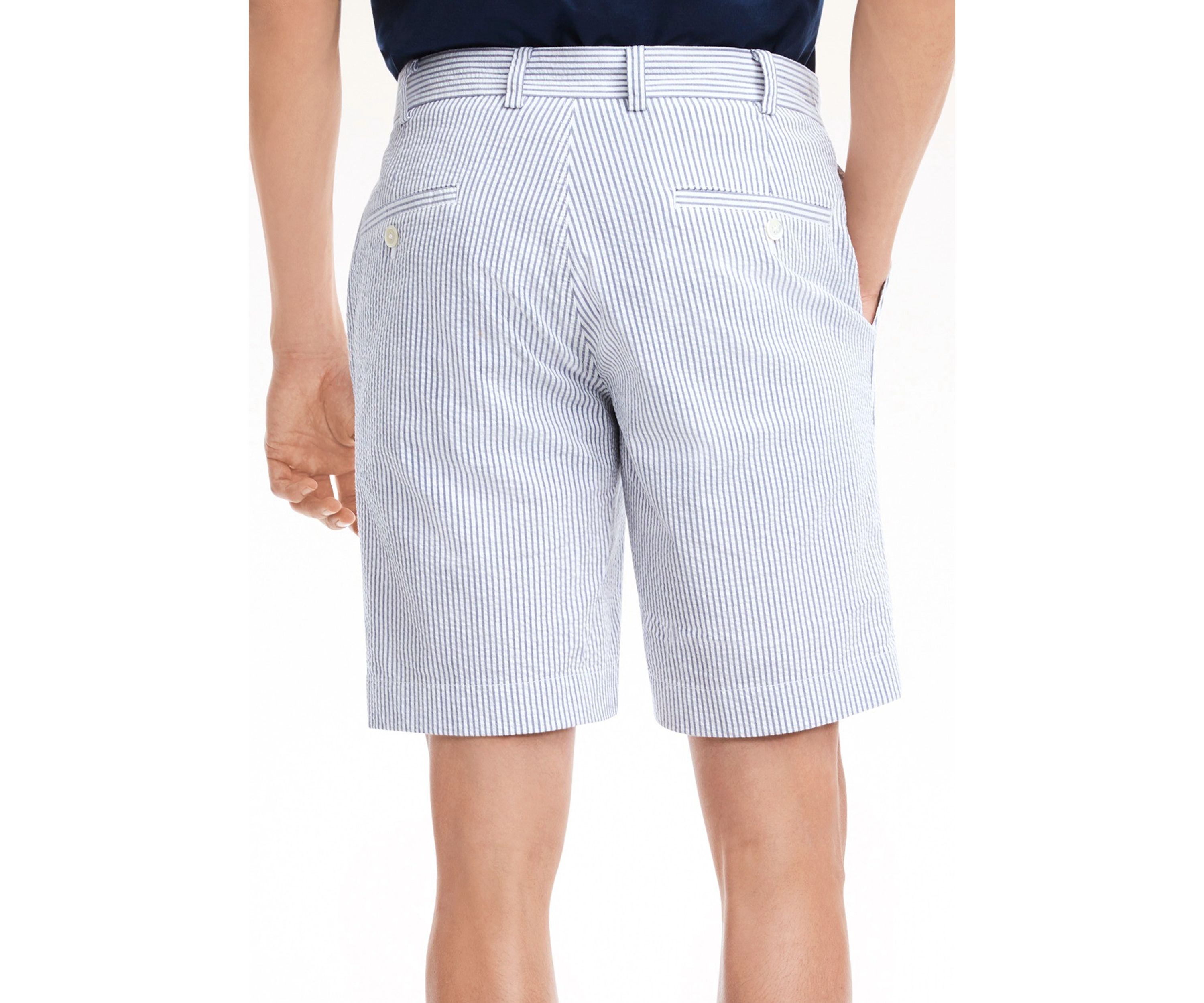 9" Cotton Seersucker Stripe Shorts