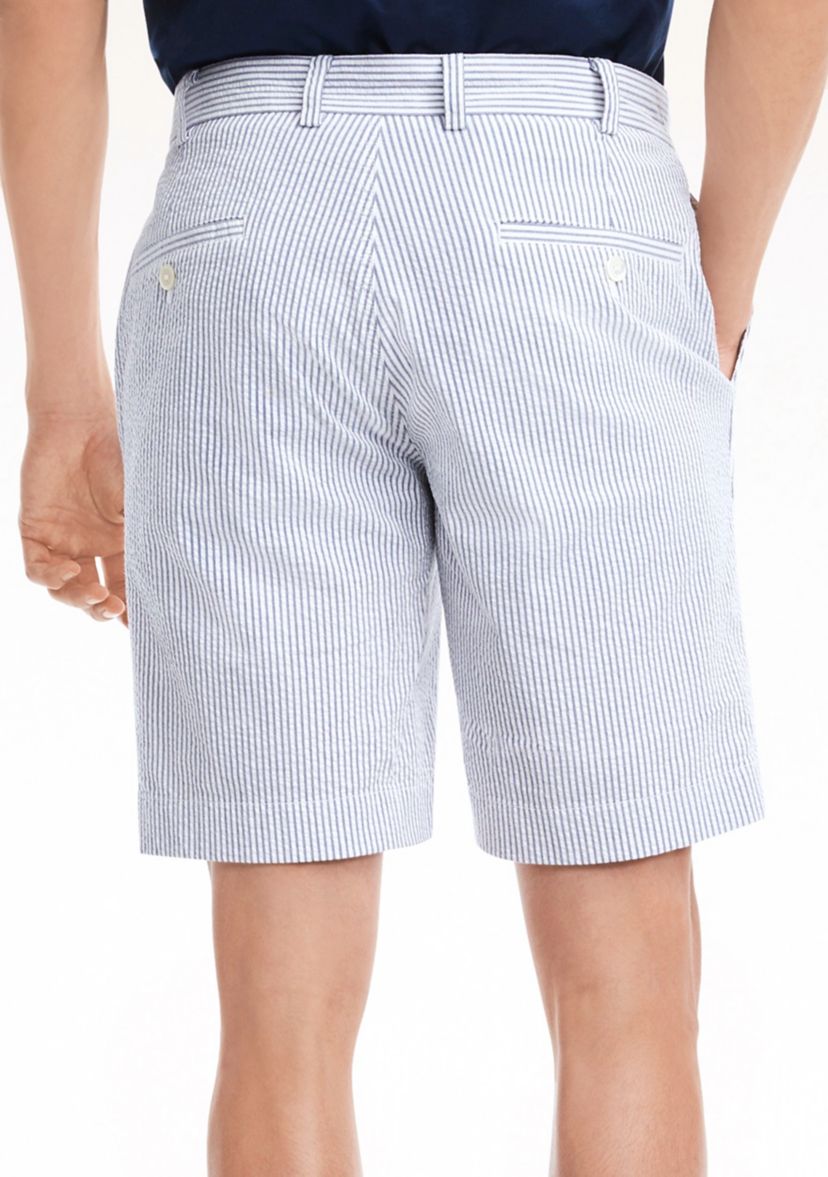 9" Cotton Seersucker Stripe Shorts