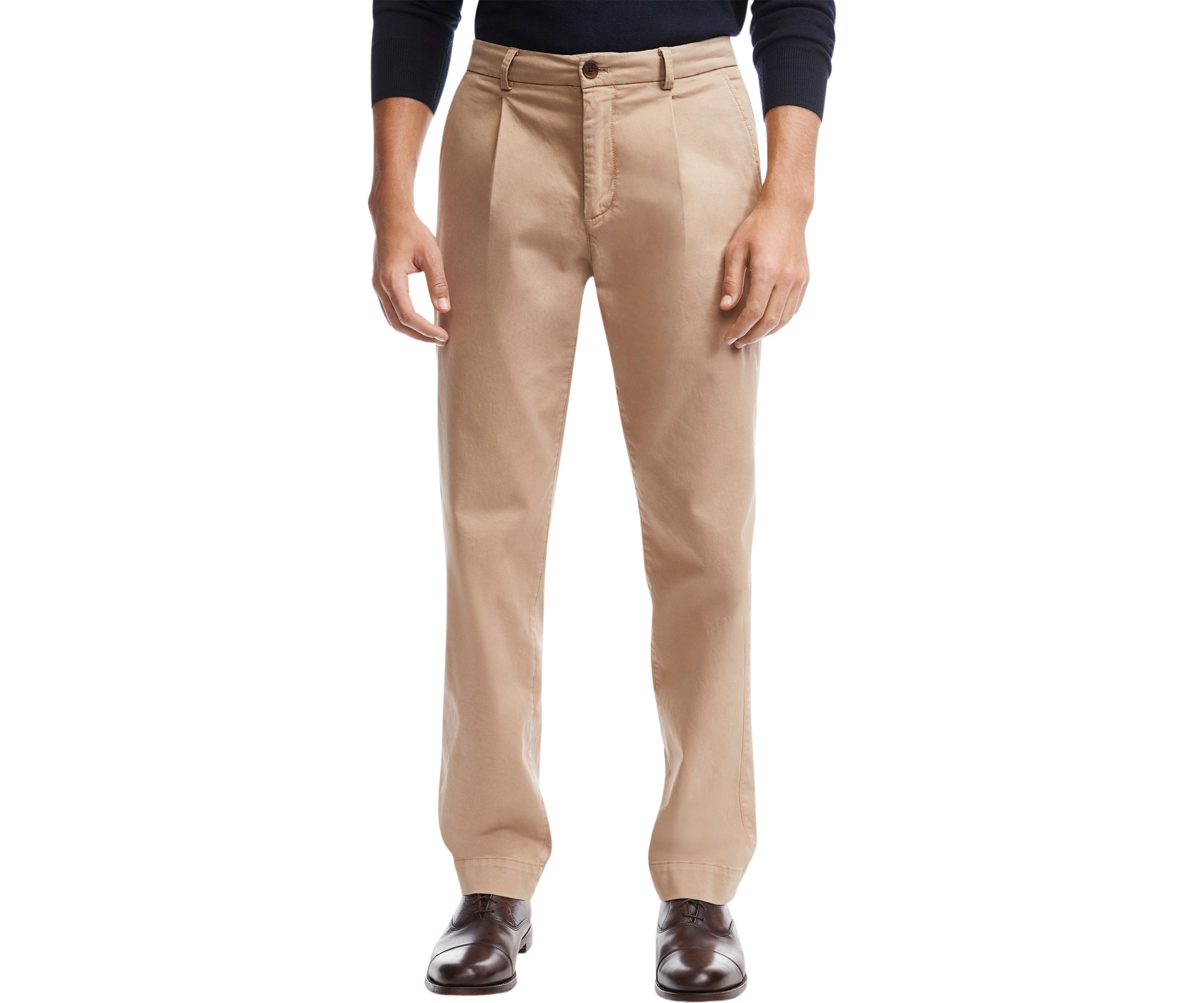 Mens Modern Pleated Chino Pants