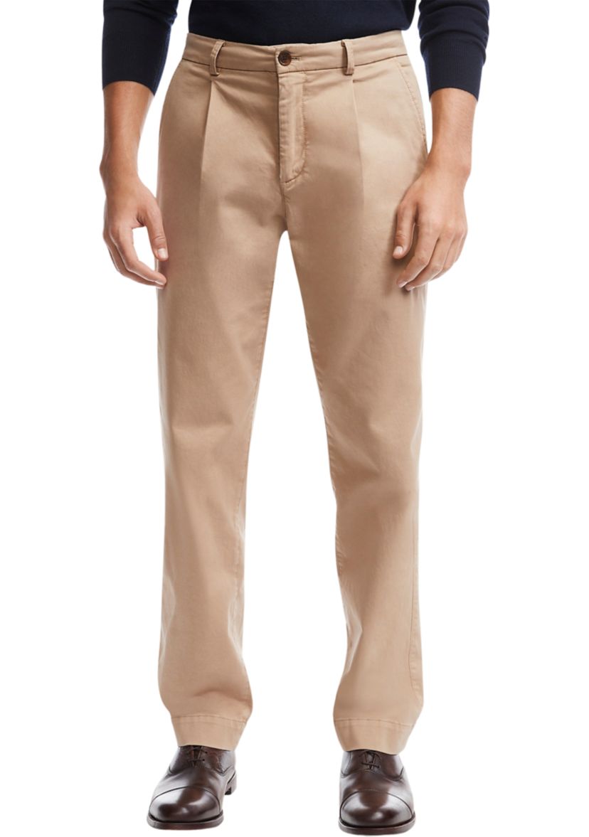 Mens Modern Pleated Chino Pants