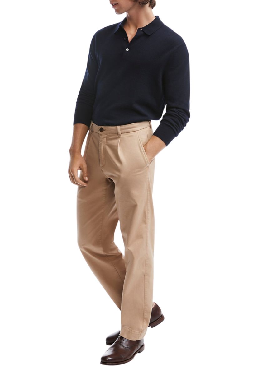 Mens Modern Pleated Chino Pants