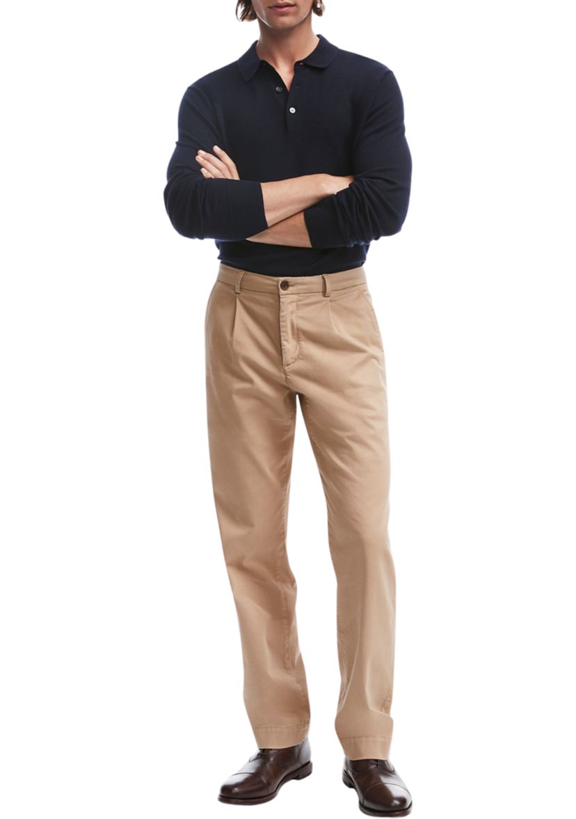 Mens Modern Pleated Chino Pants