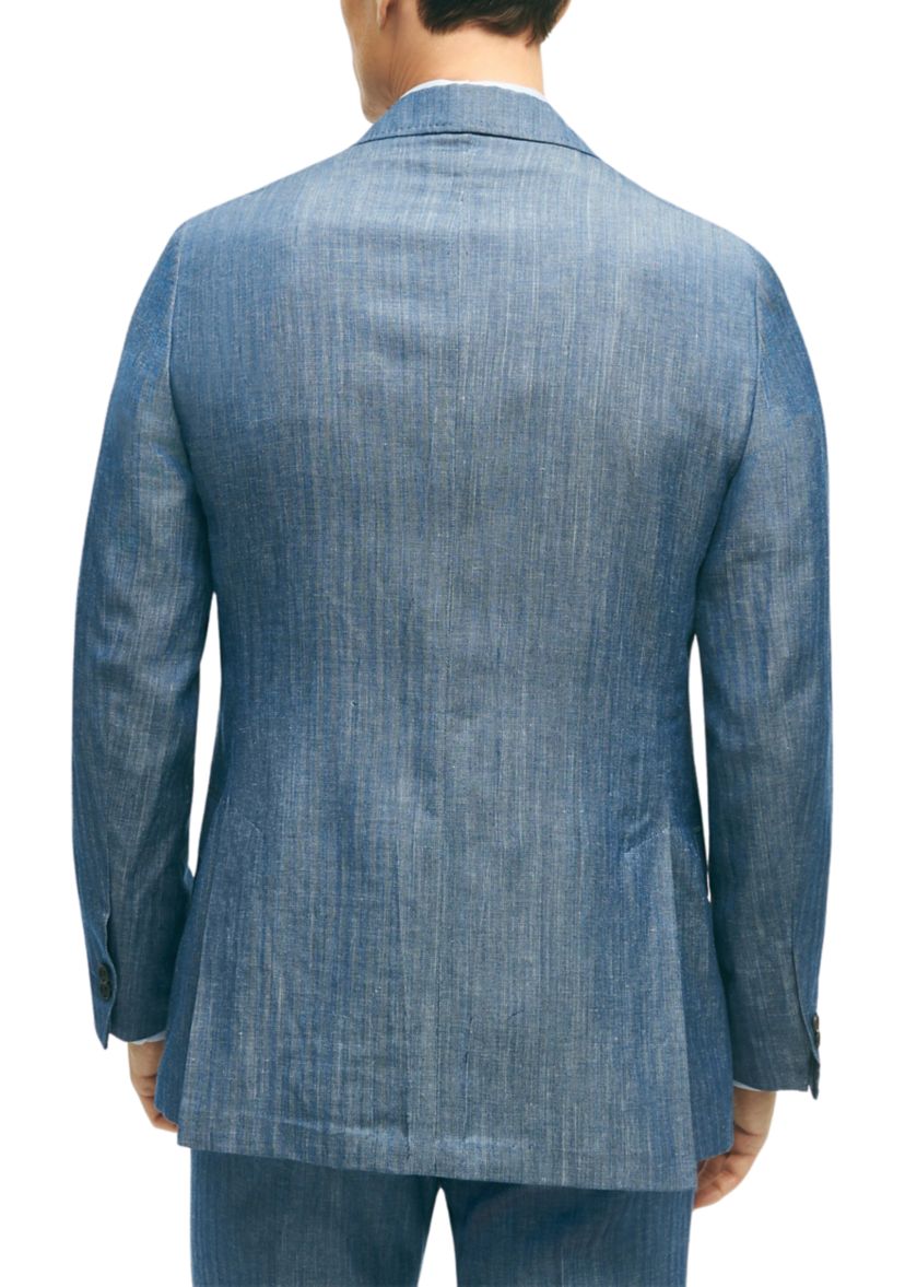 Regent Fit Wool Linen Herringbone Suit Jacket
