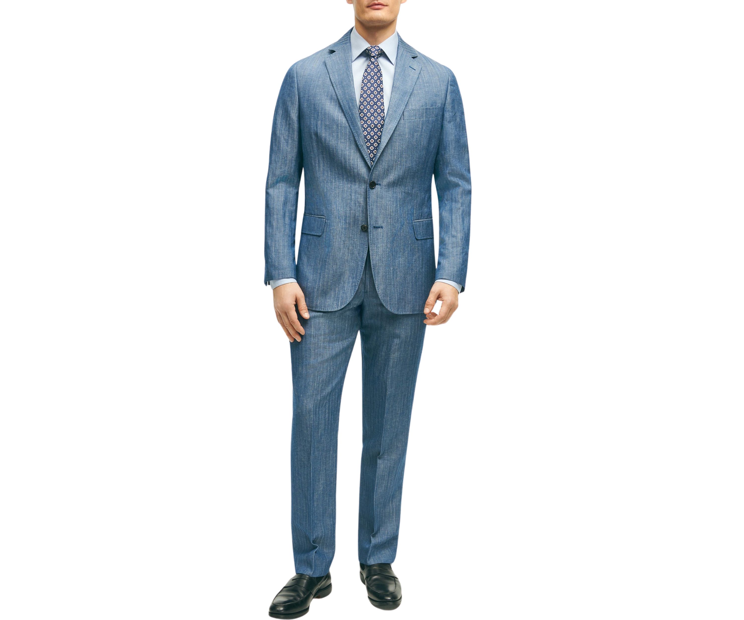 Regent Fit Wool Linen Herringbone Suit Jacket