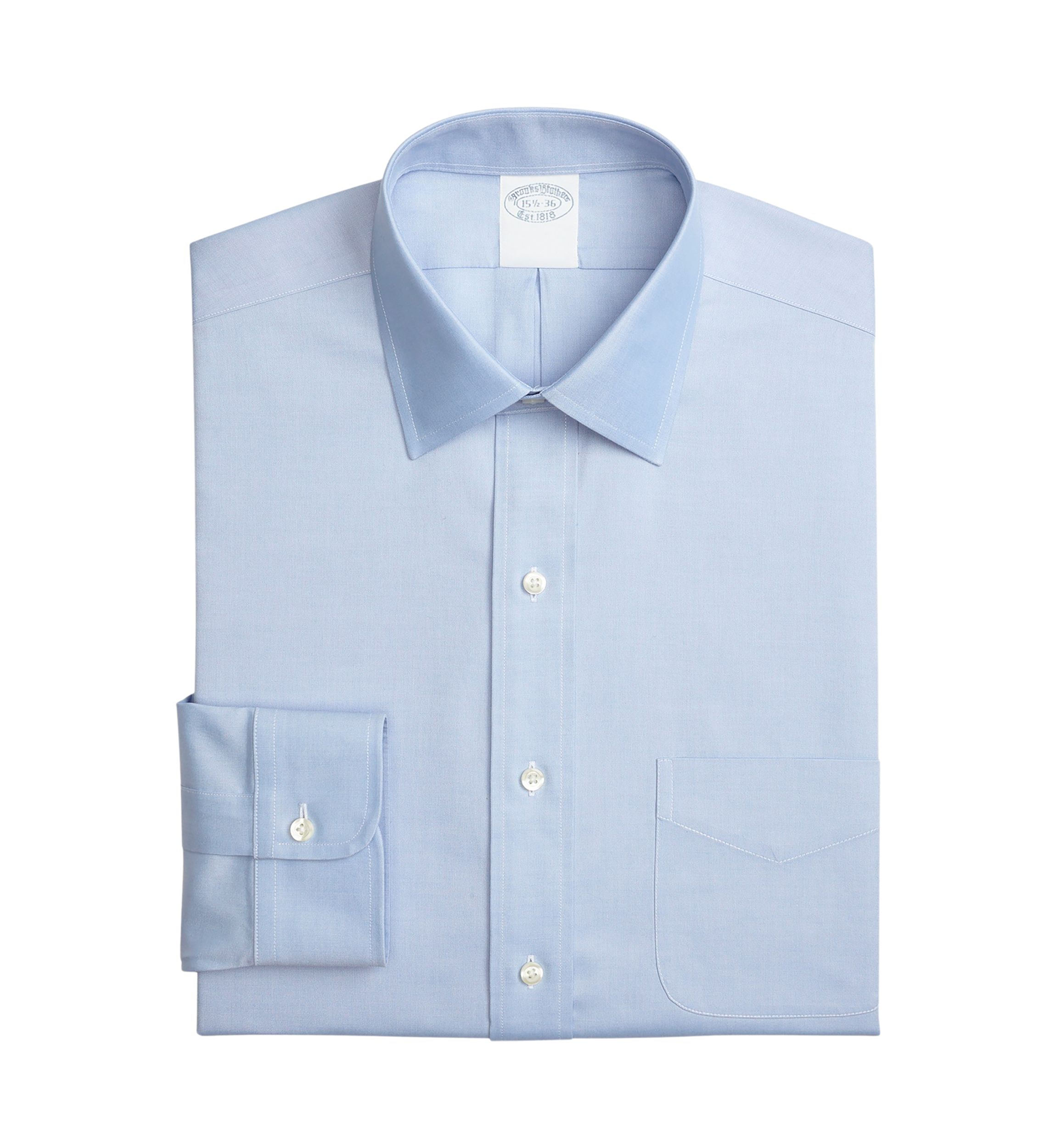 Mens Stretch Supima Cotton Non-Iron Pinpoint Oxford Ainsley Collar Dress Shirt