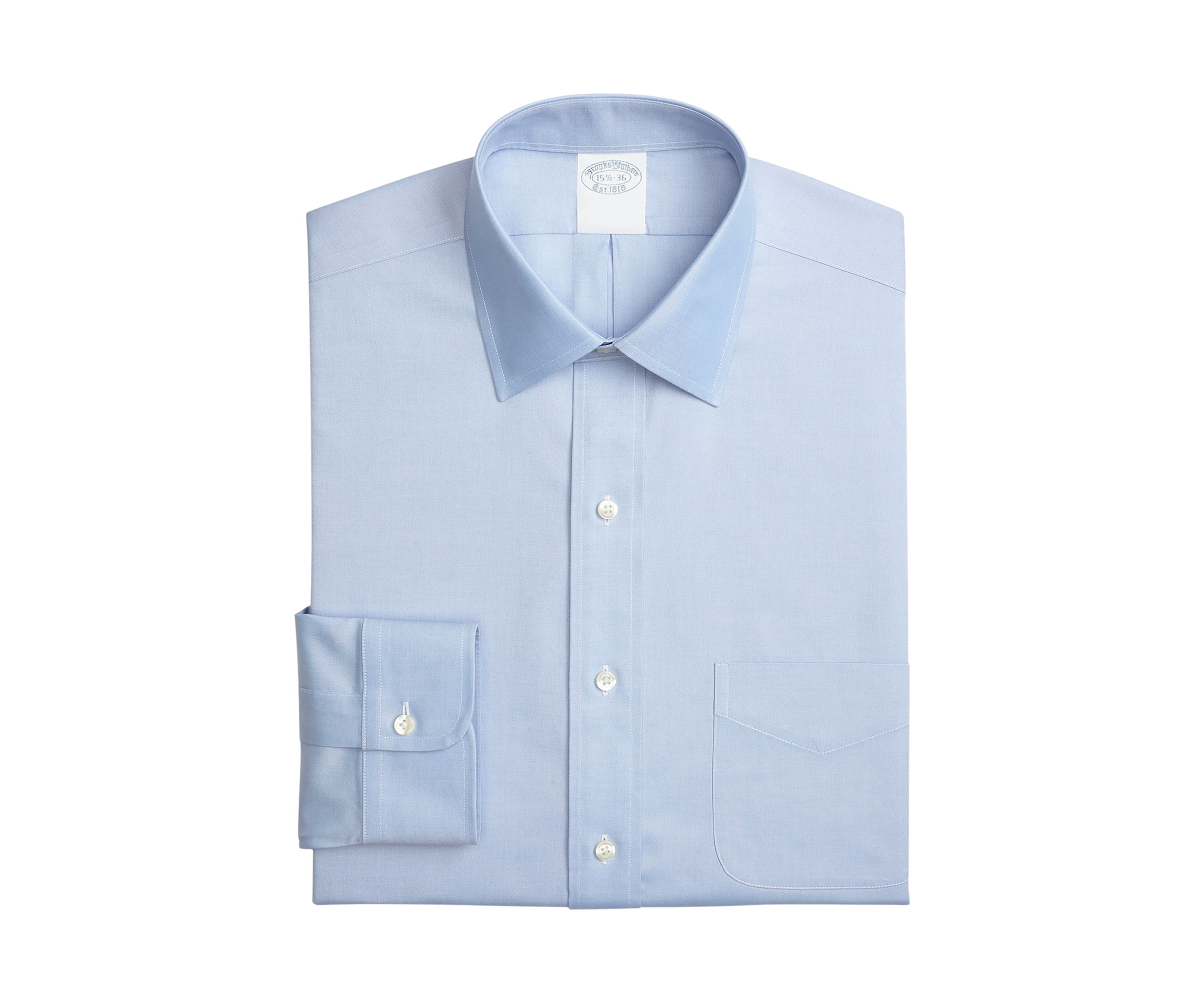 Mens Stretch Supima Cotton Non-Iron Pinpoint Oxford Ainsley Collar Dress Shirt