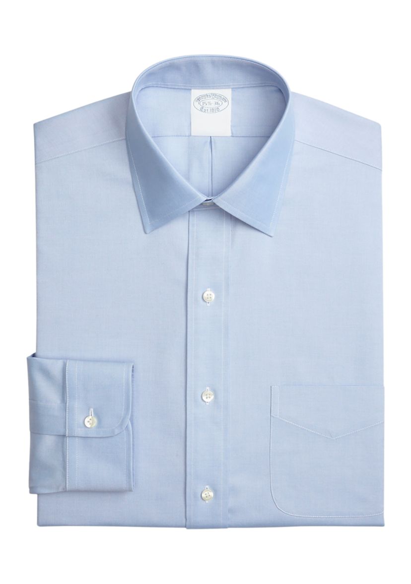 Mens Stretch Supima Cotton Non-Iron Pinpoint Oxford Ainsley Collar Dress Shirt