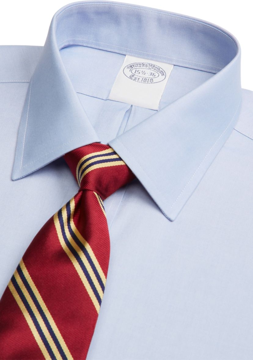 Mens Stretch Supima Cotton Non-Iron Pinpoint Oxford Ainsley Collar Dress Shirt