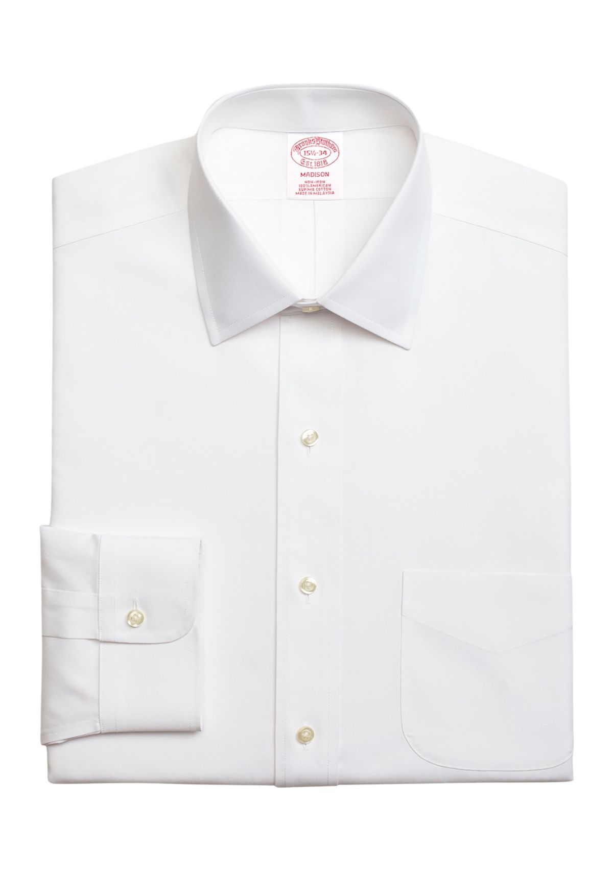 Mens Stretch Supima Cotton Non-Iron Pinpoint Oxford Ainsley Collar Dress Shirt