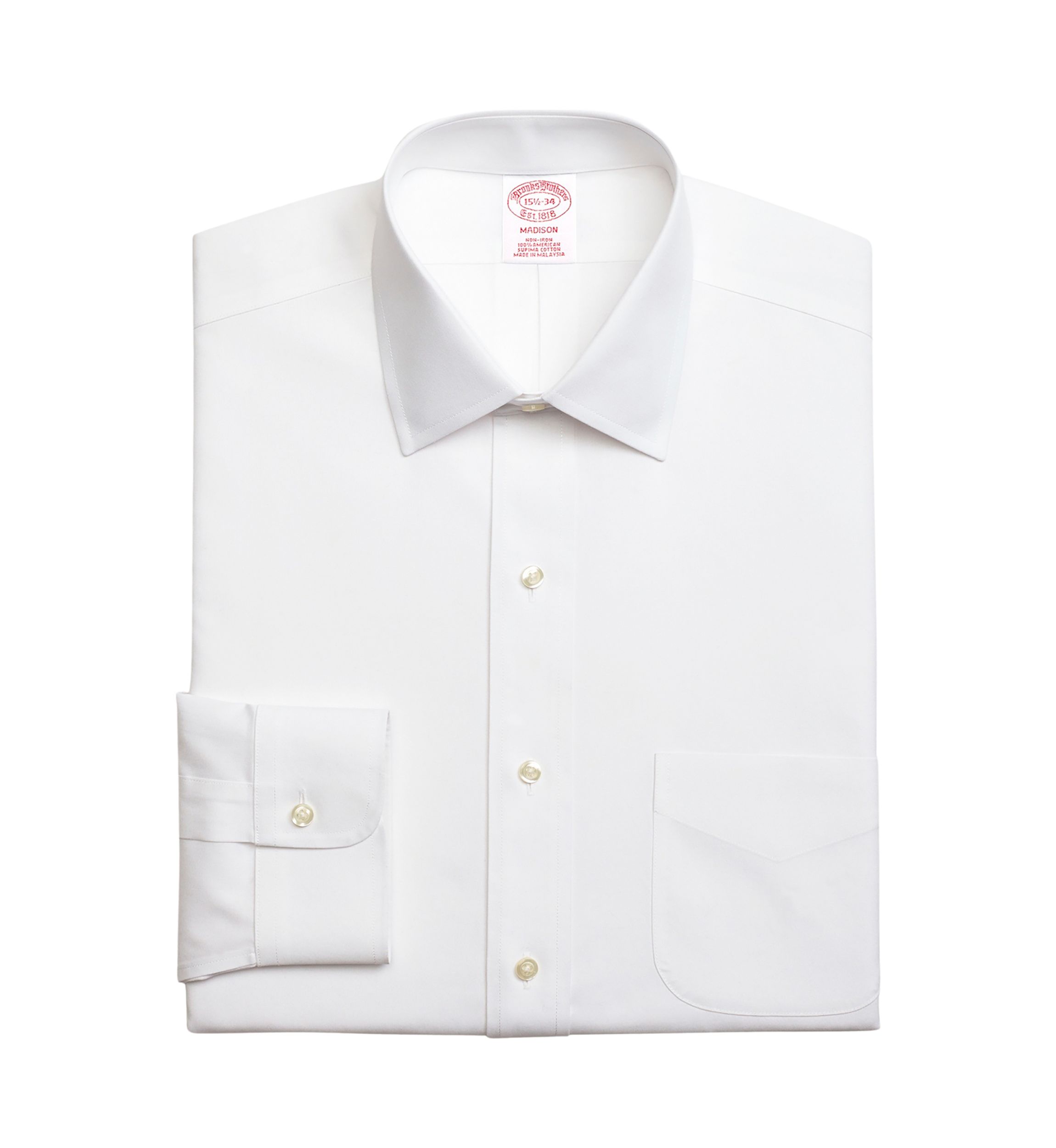 Mens Stretch Supima Cotton Non-Iron Pinpoint Oxford Ainsley Collar Dress Shirt