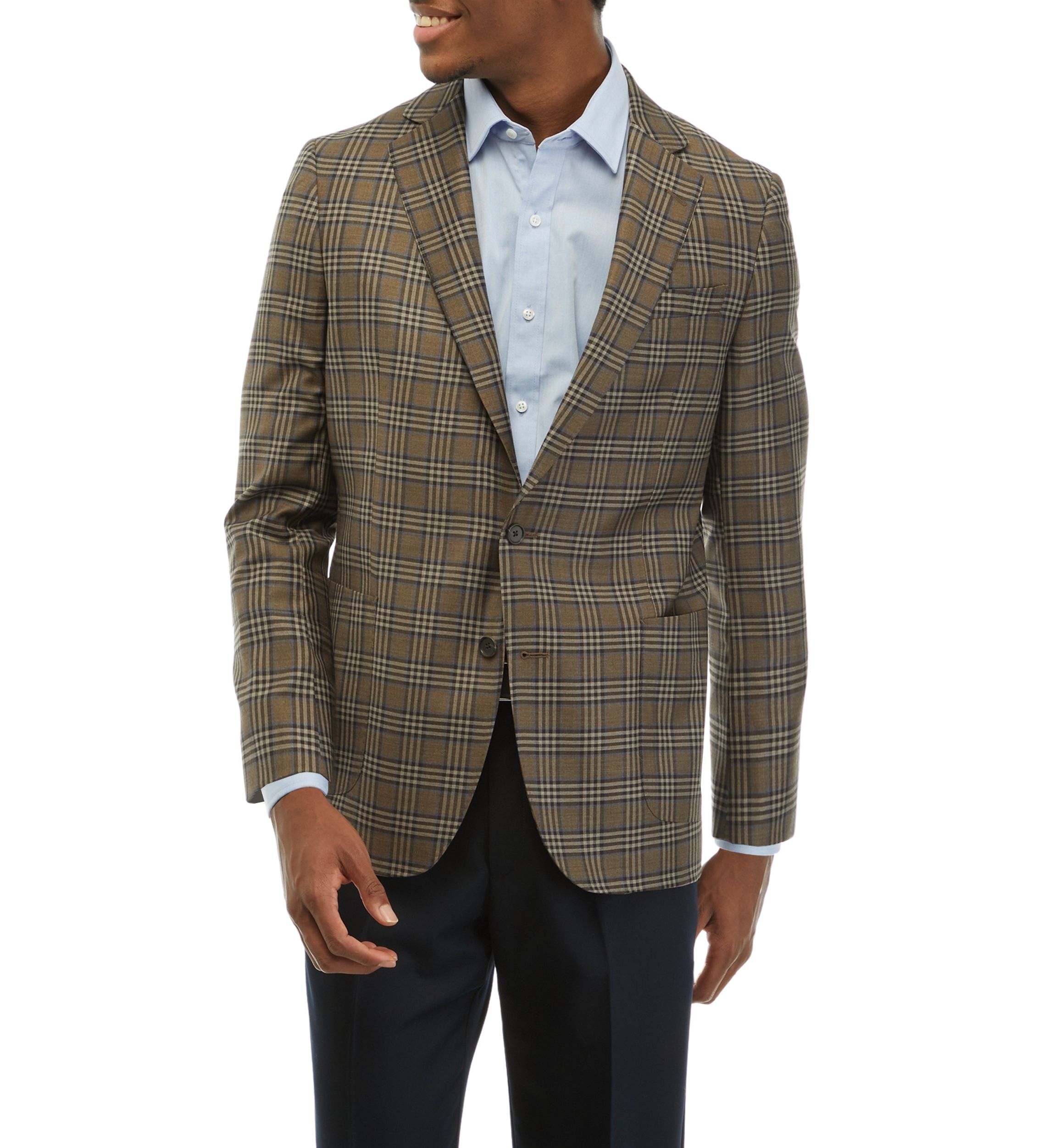 Mens Classic Plaid Sport Coat