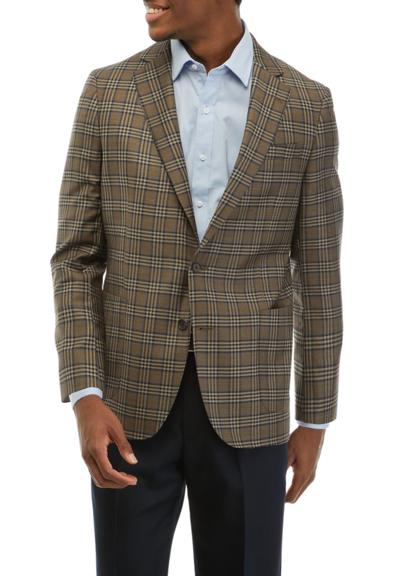 Mens Classic Plaid Sport Coat