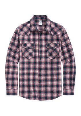 Brooks Brothers Men's Sport Twill Wester Plaid Button Down Shirt