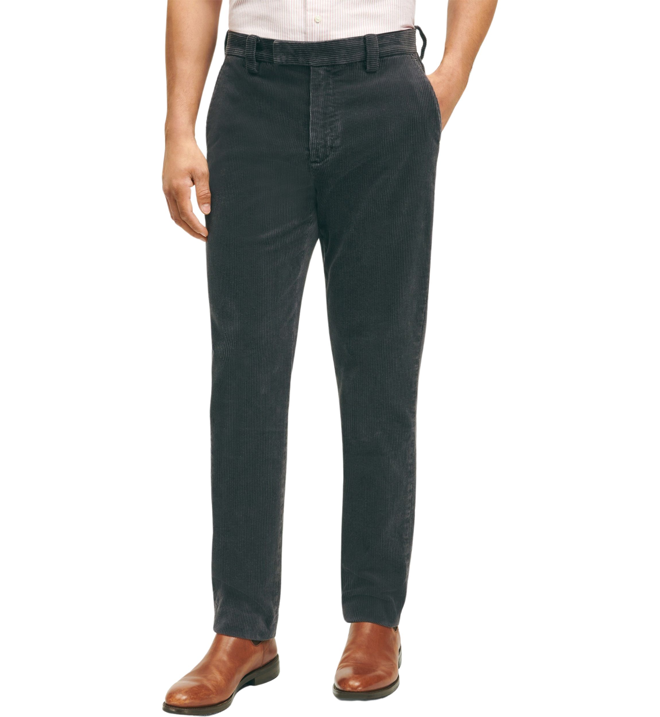 Mens Slim Fit Cotton Wide Wale Corduroy Pants