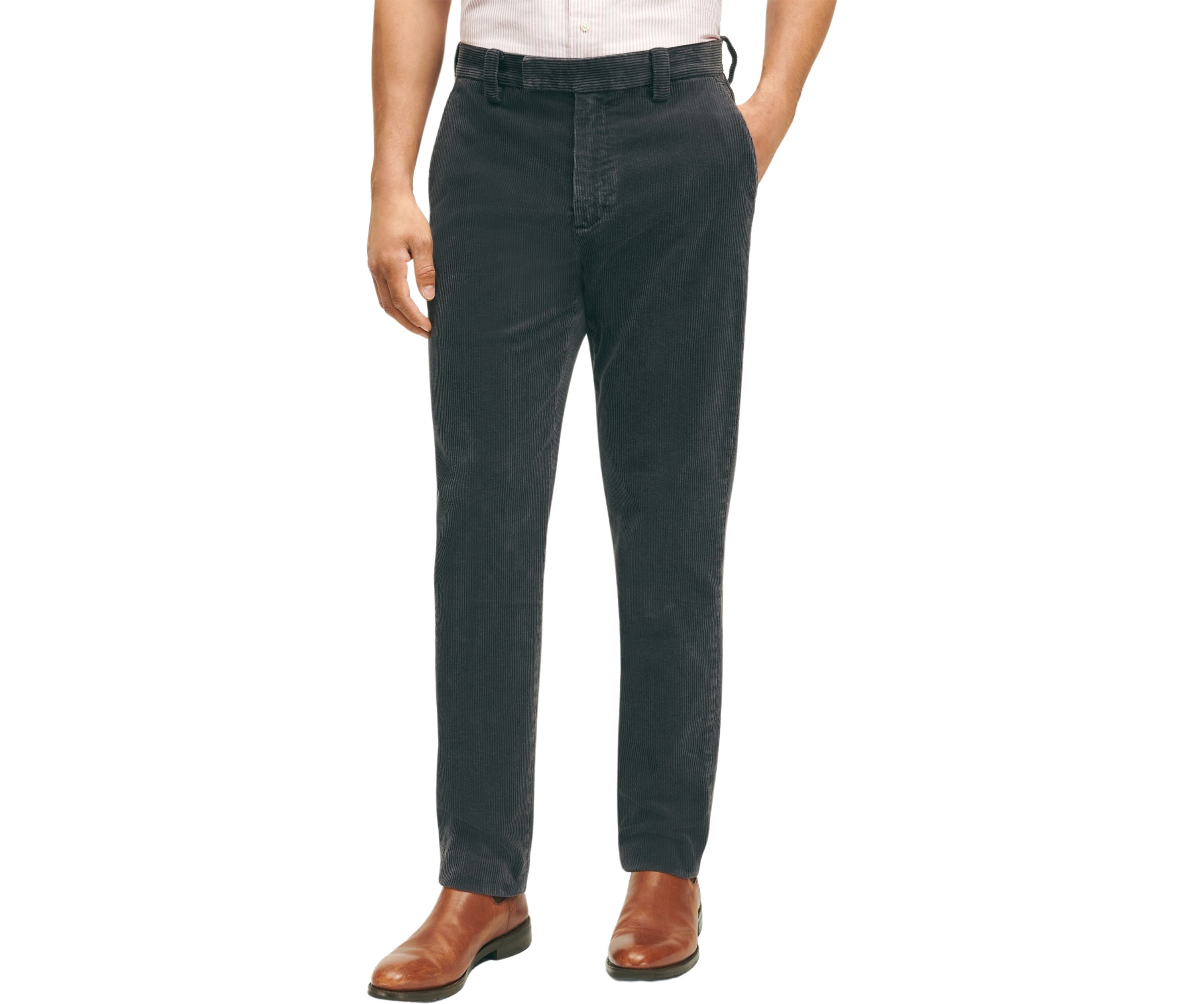 Mens Slim Fit Cotton Wide Wale Corduroy Pants