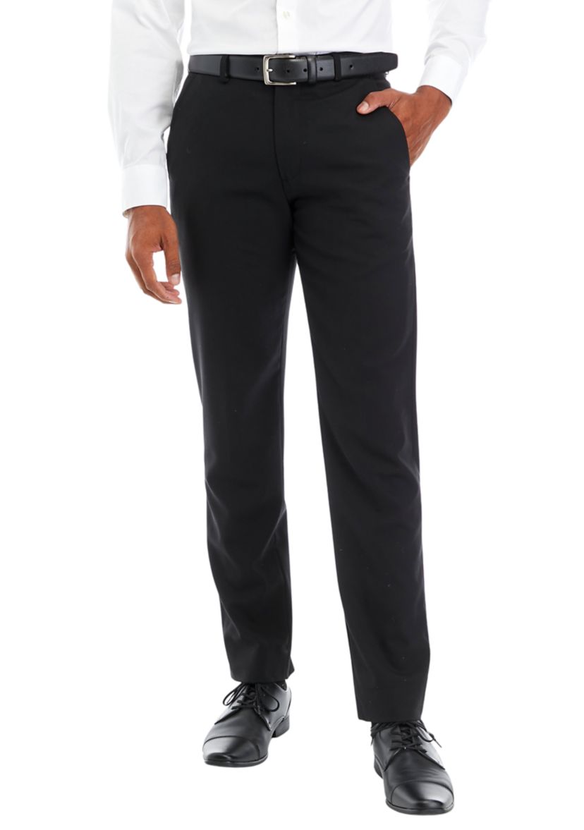 Mens Classic Fit Wool Flannel Dress Pants