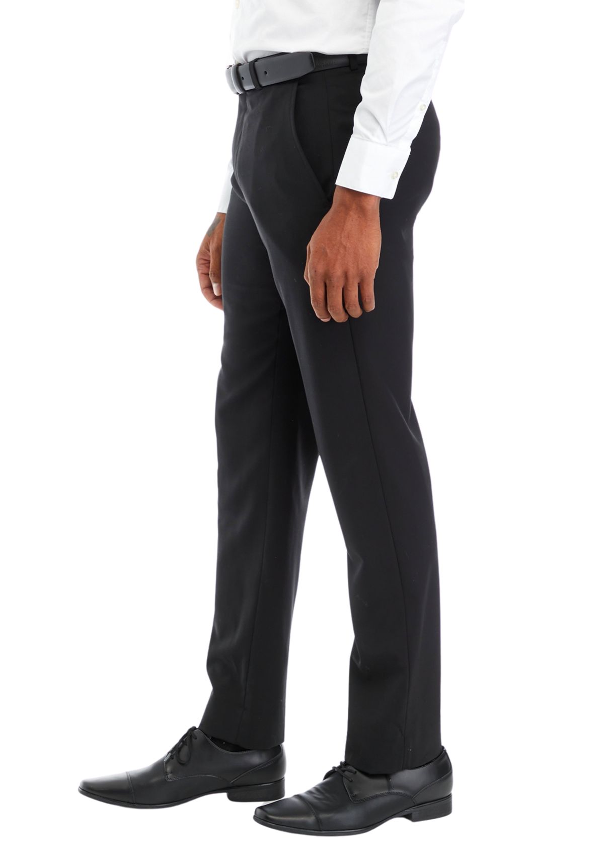 Mens Classic Fit Wool Flannel Dress Pants