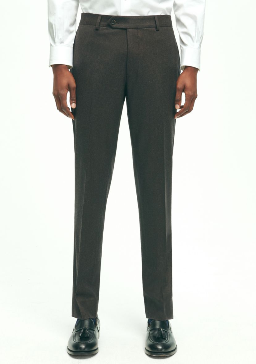 Mens Slim Fit Wool Flannel Dress Pants