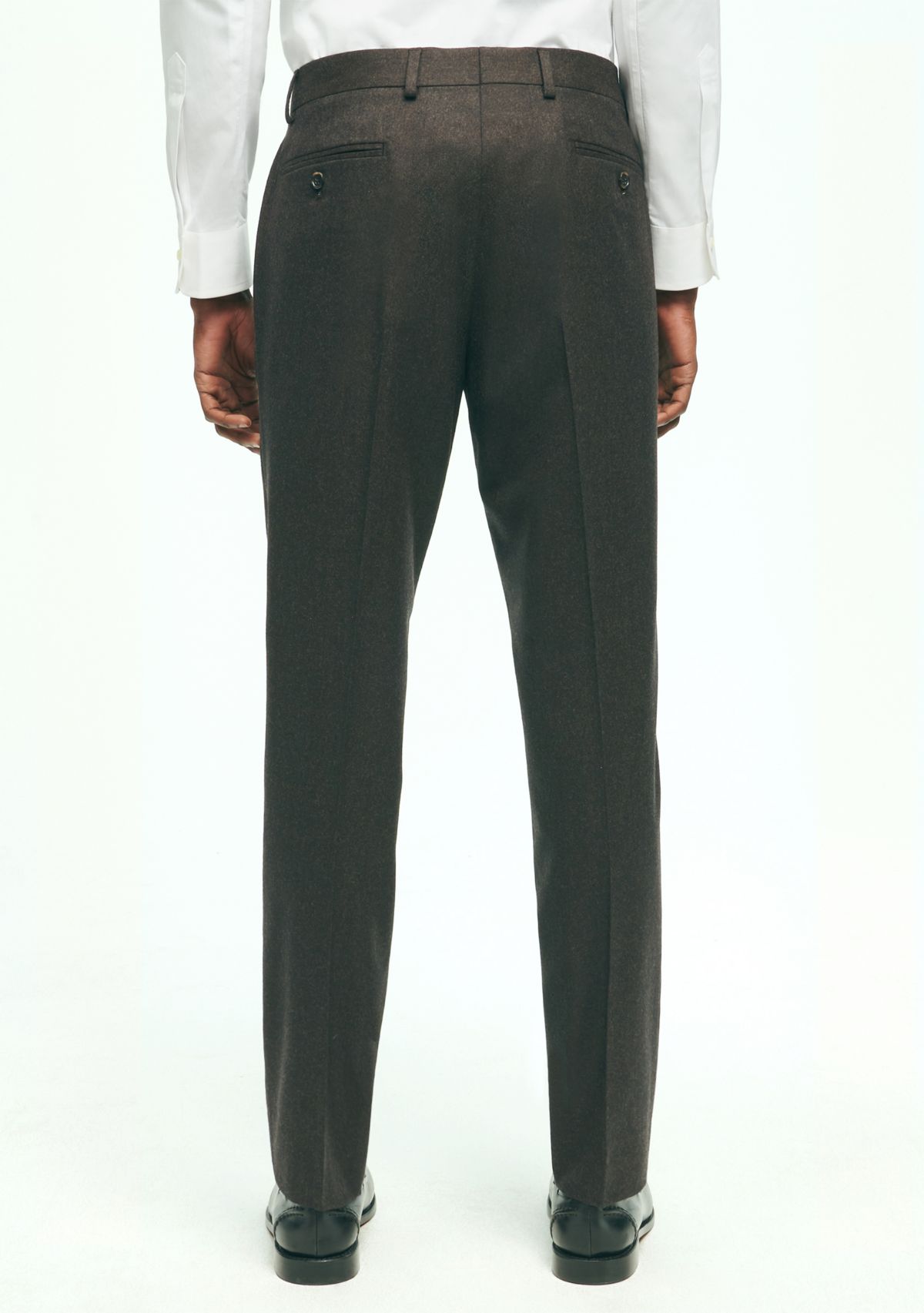Mens Slim Fit Wool Flannel Dress Pants