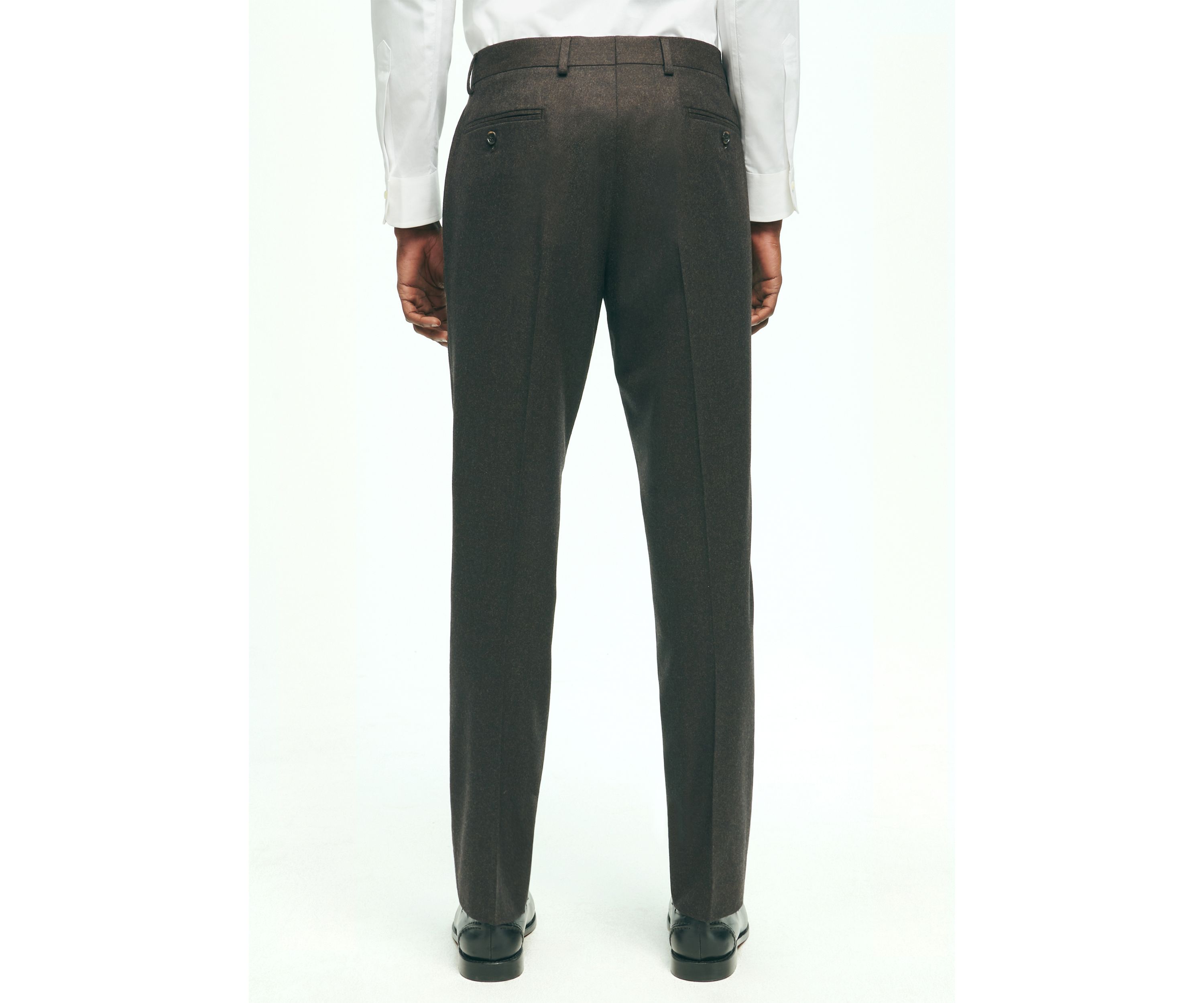 Mens Slim Fit Wool Flannel Dress Pants