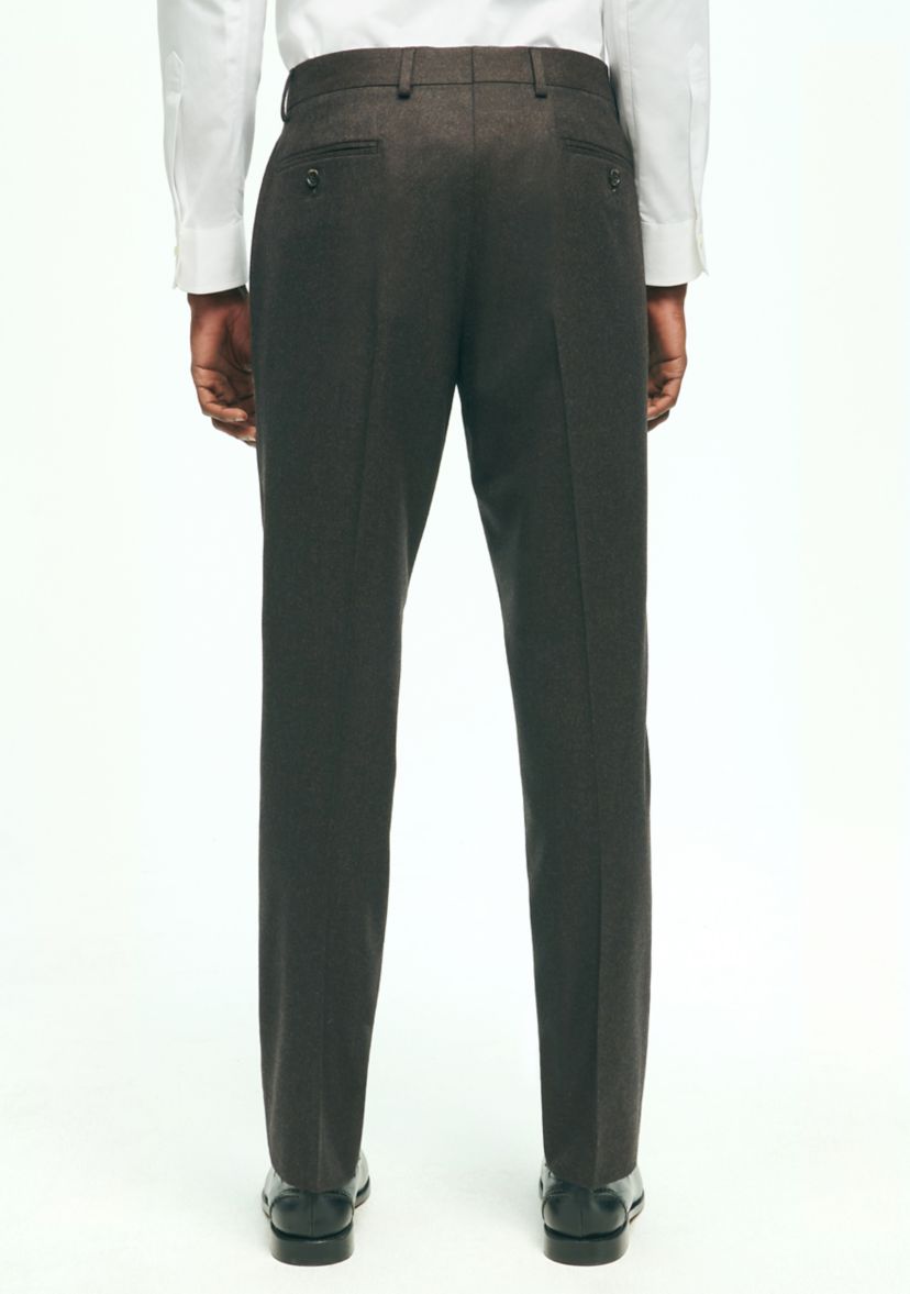 Mens Slim Fit Wool Flannel Dress Pants