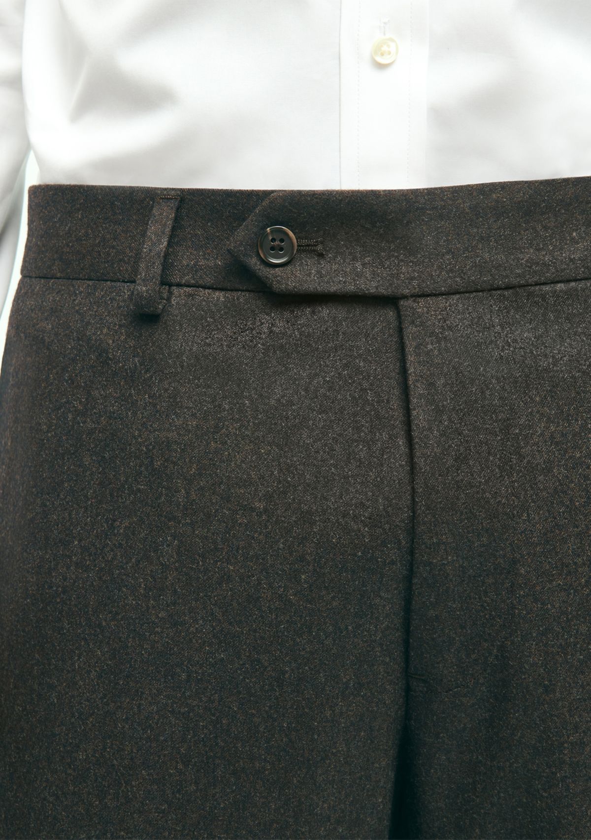 Mens Slim Fit Wool Flannel Dress Pants