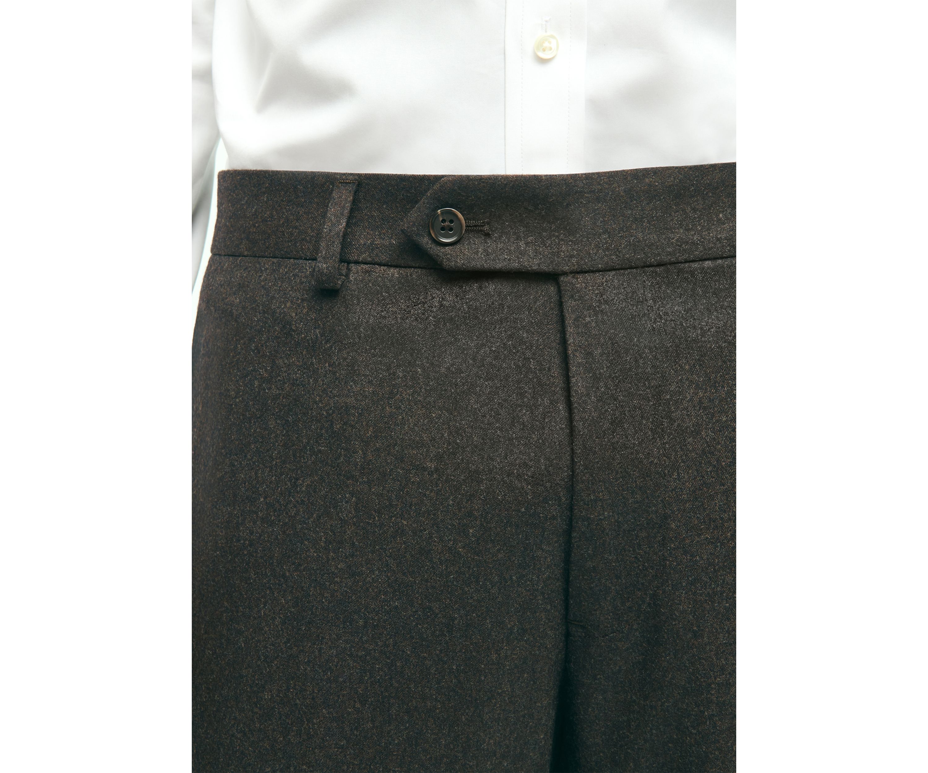 Mens Slim Fit Wool Flannel Dress Pants