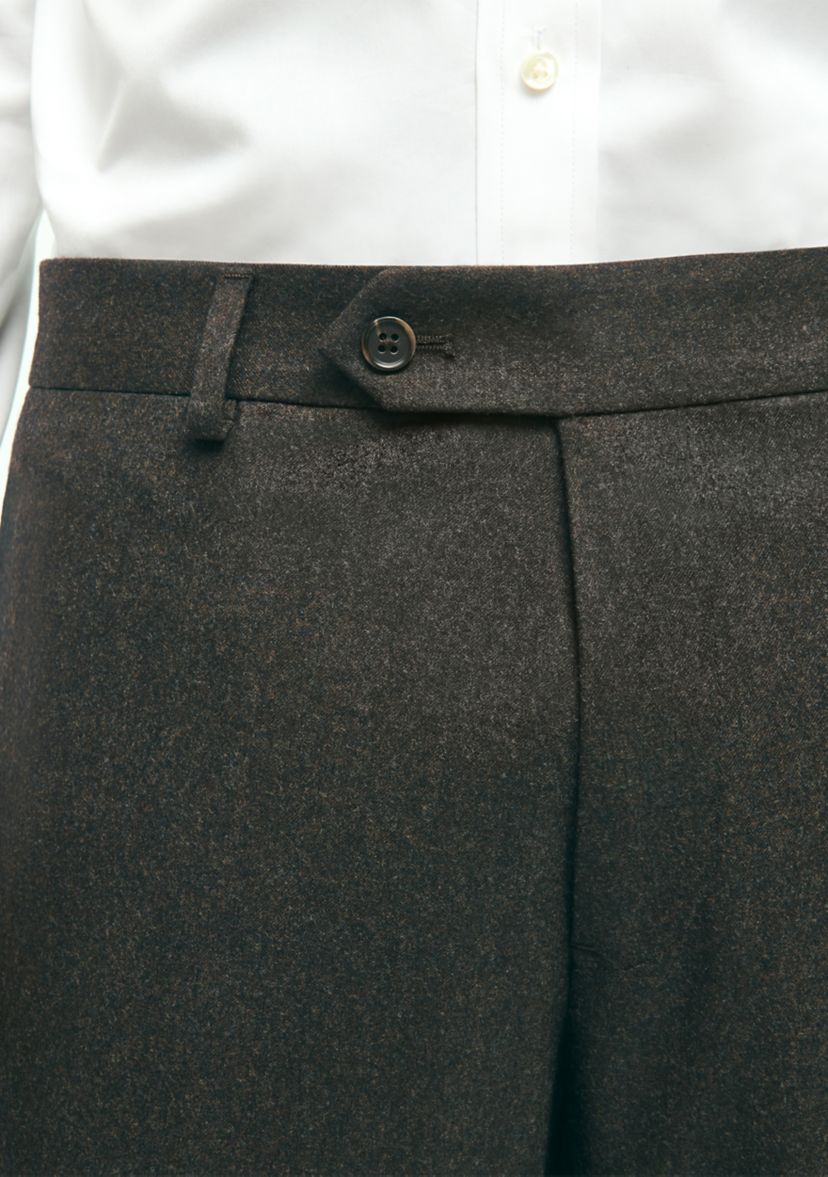 Mens Slim Fit Wool Flannel Dress Pants