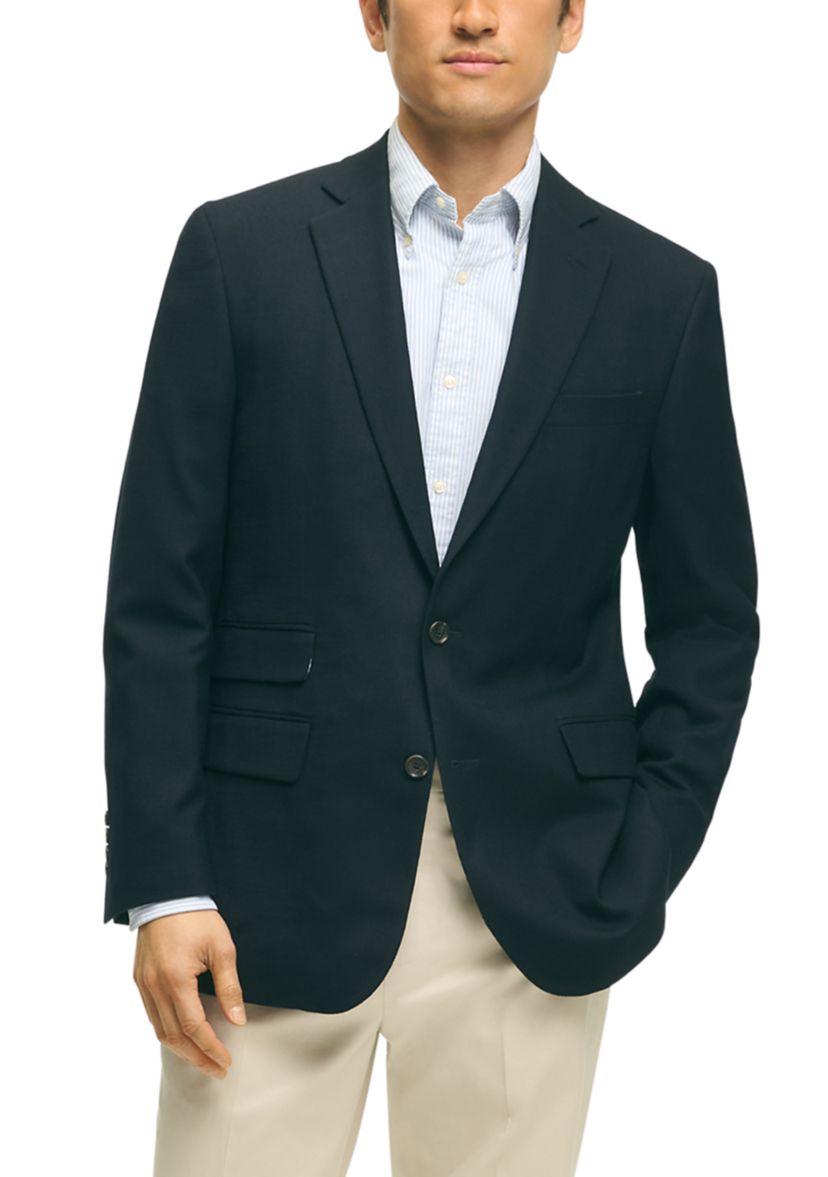 Classic Fit Stretch Wool Hopsack Blazer