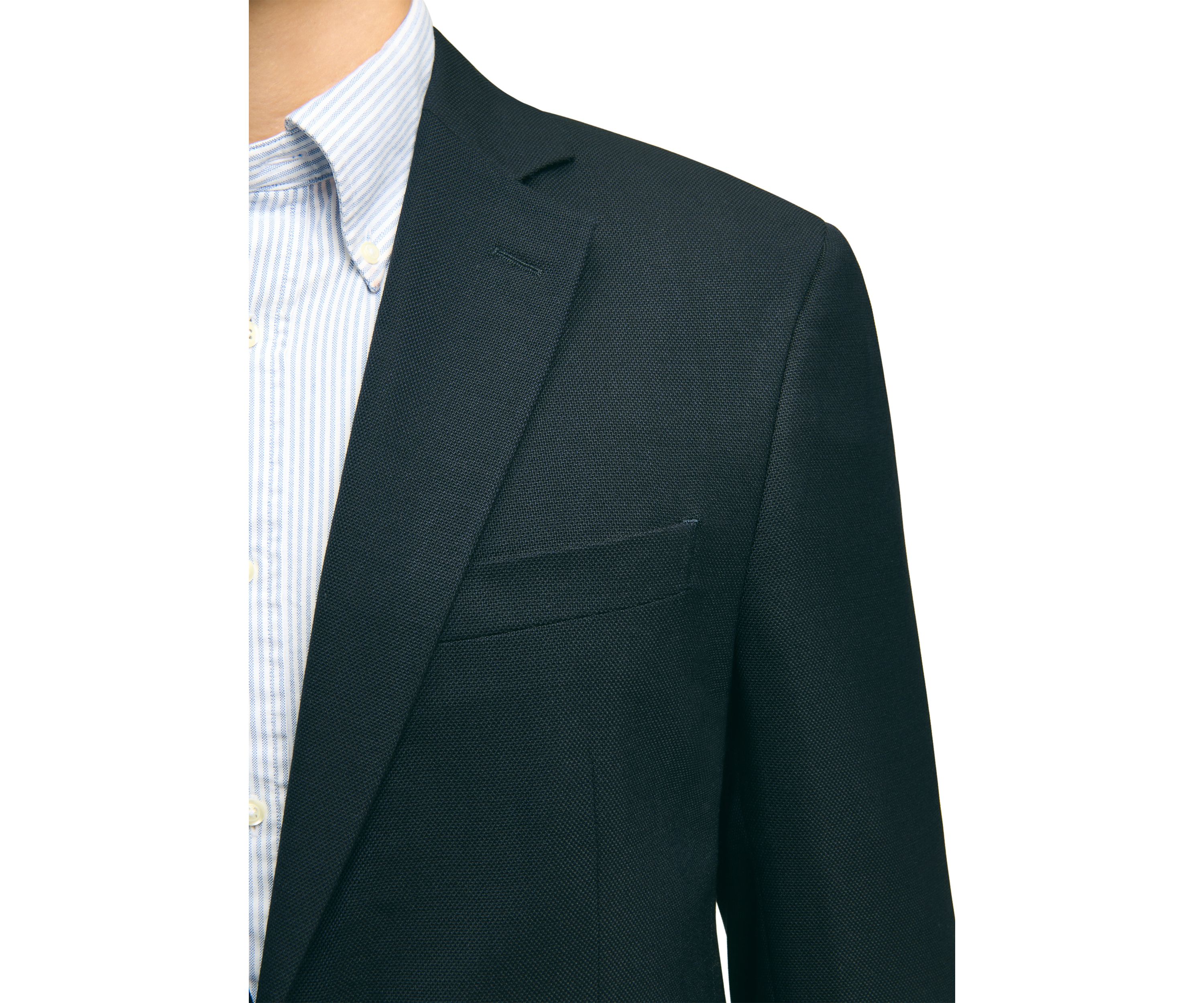 Classic Fit Stretch Wool Hopsack Blazer
