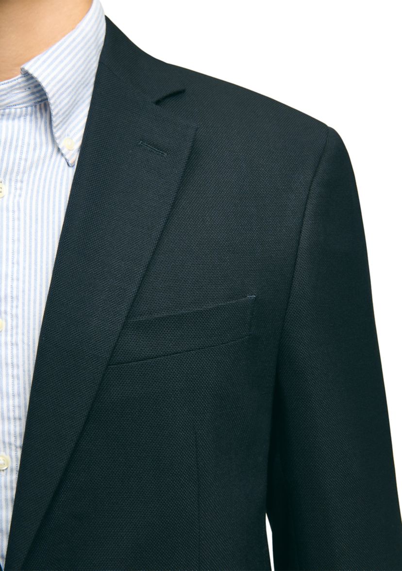 Classic Fit Stretch Wool Hopsack Blazer