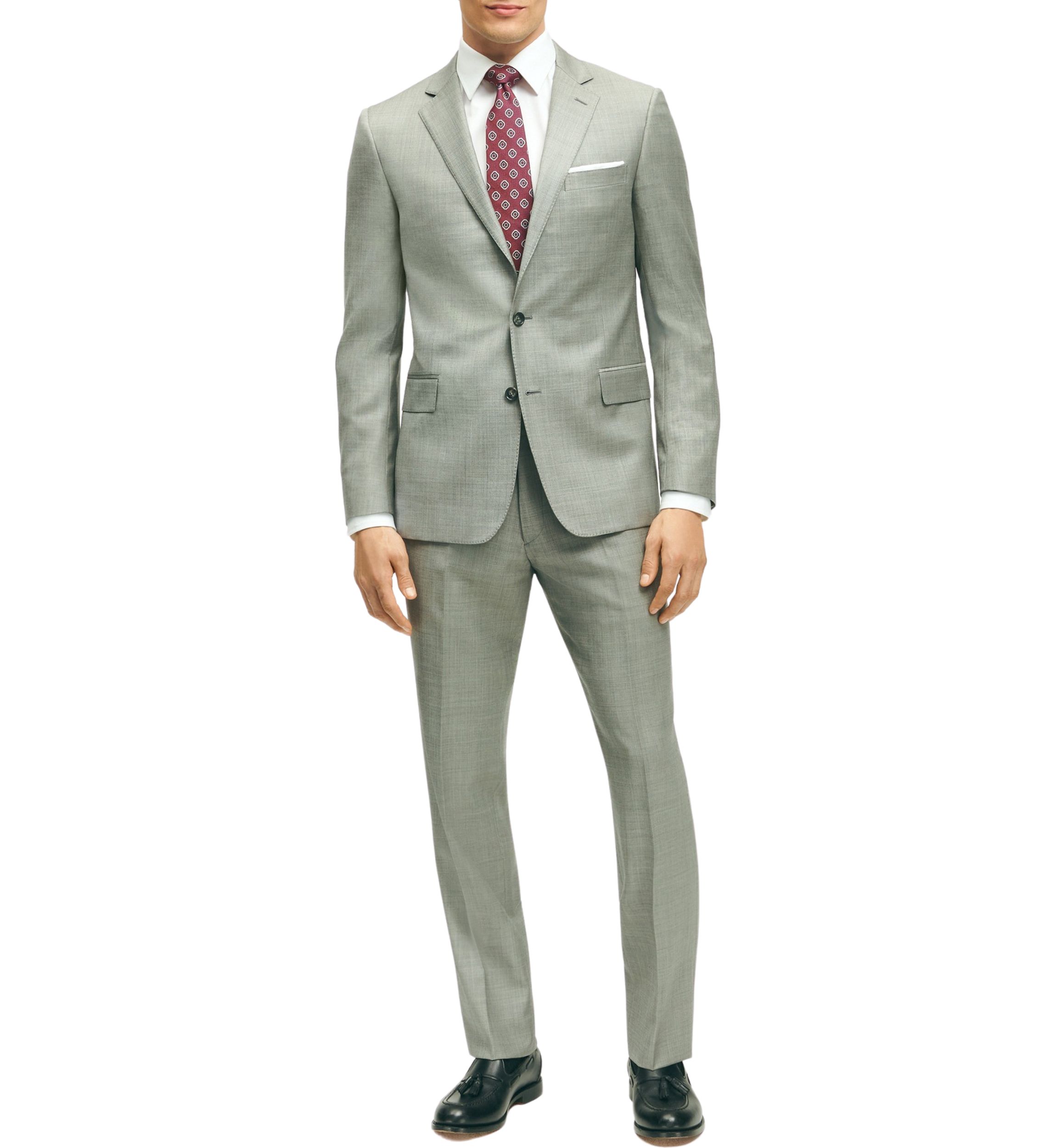 Mens Classic Fit Wool Sharkskin 1818 Suit