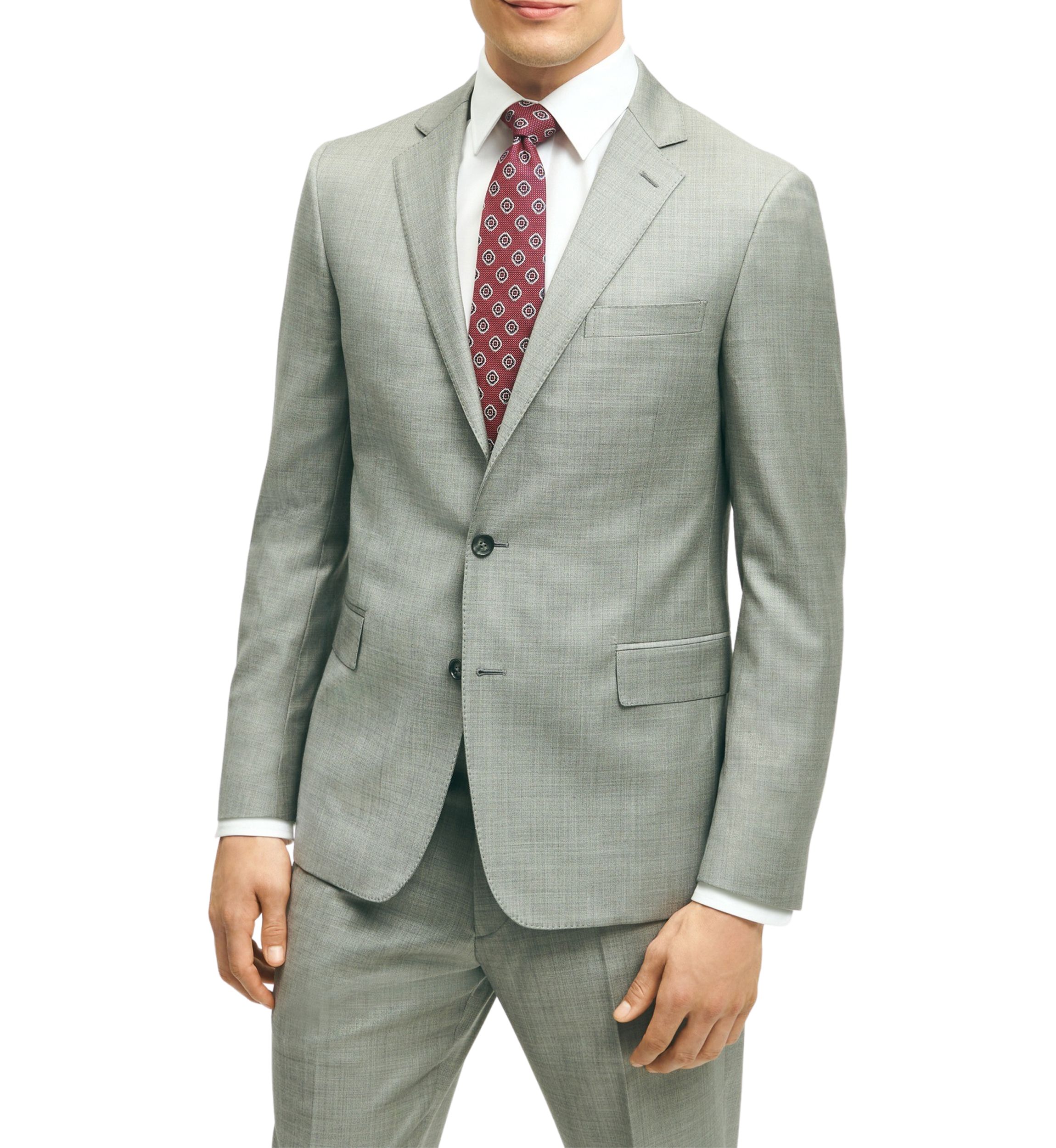 Mens Classic Fit Wool Sharkskin 1818 Suit