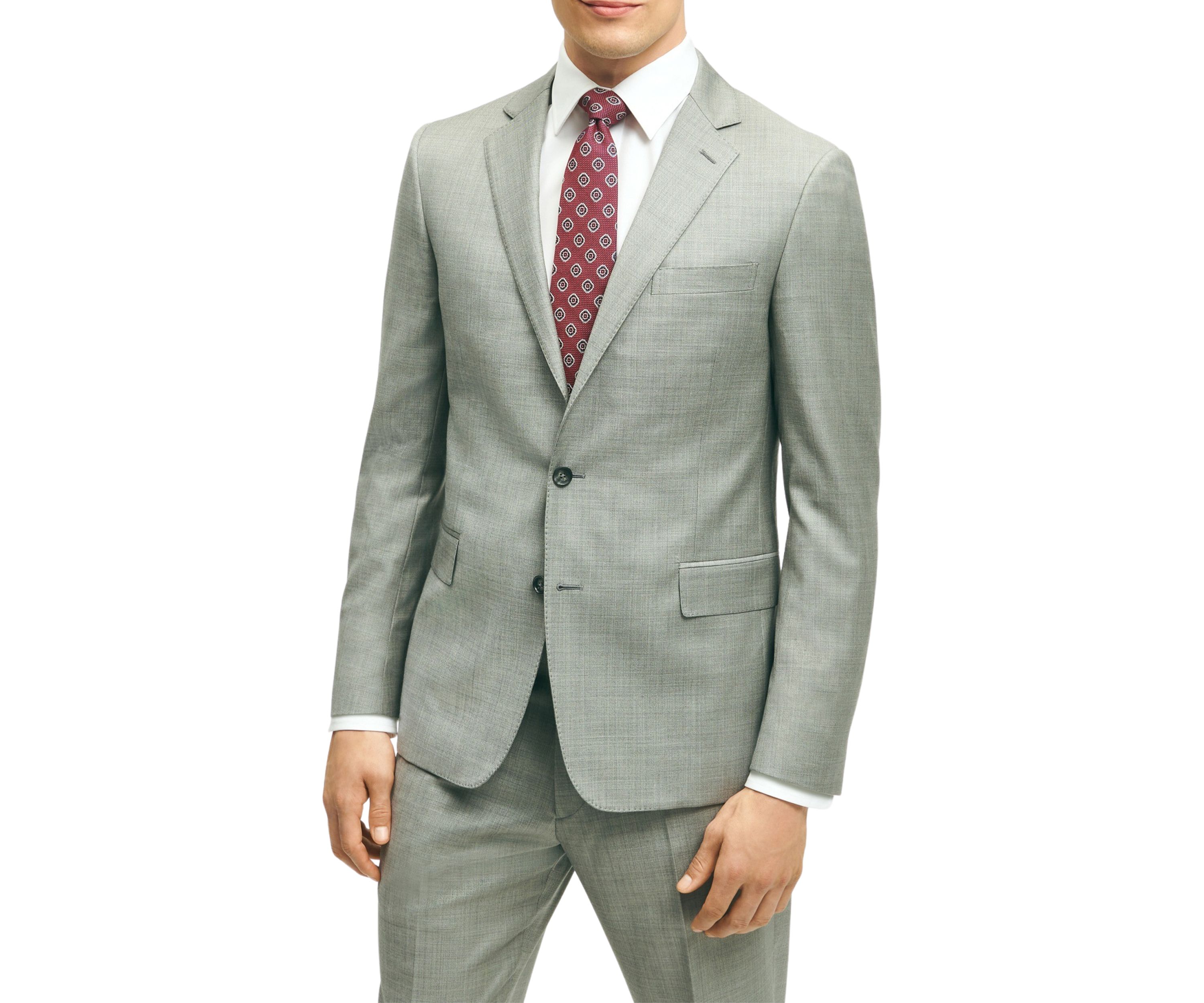 Mens Classic Fit Wool Sharkskin 1818 Suit