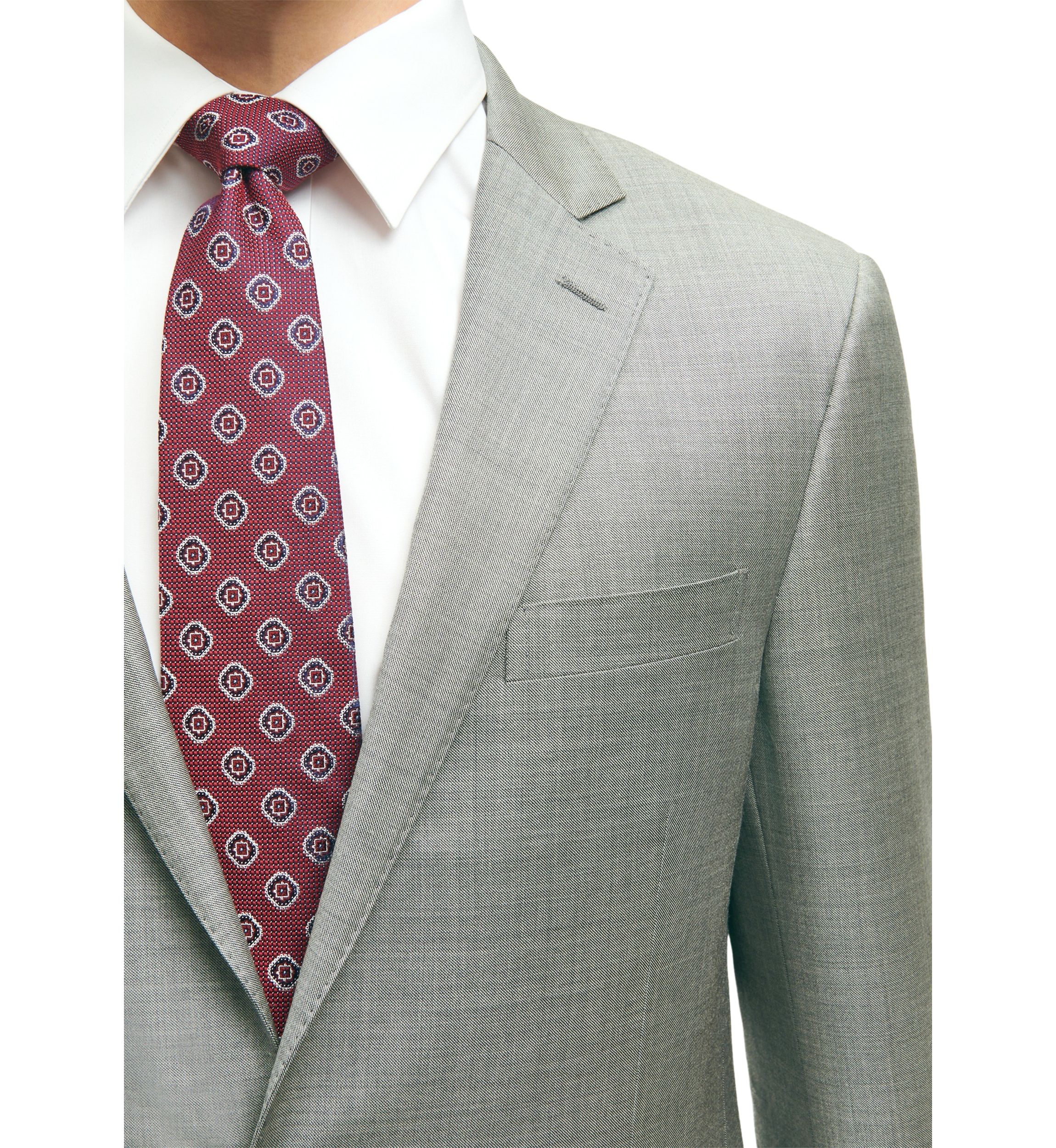 Mens Classic Fit Wool Sharkskin 1818 Suit