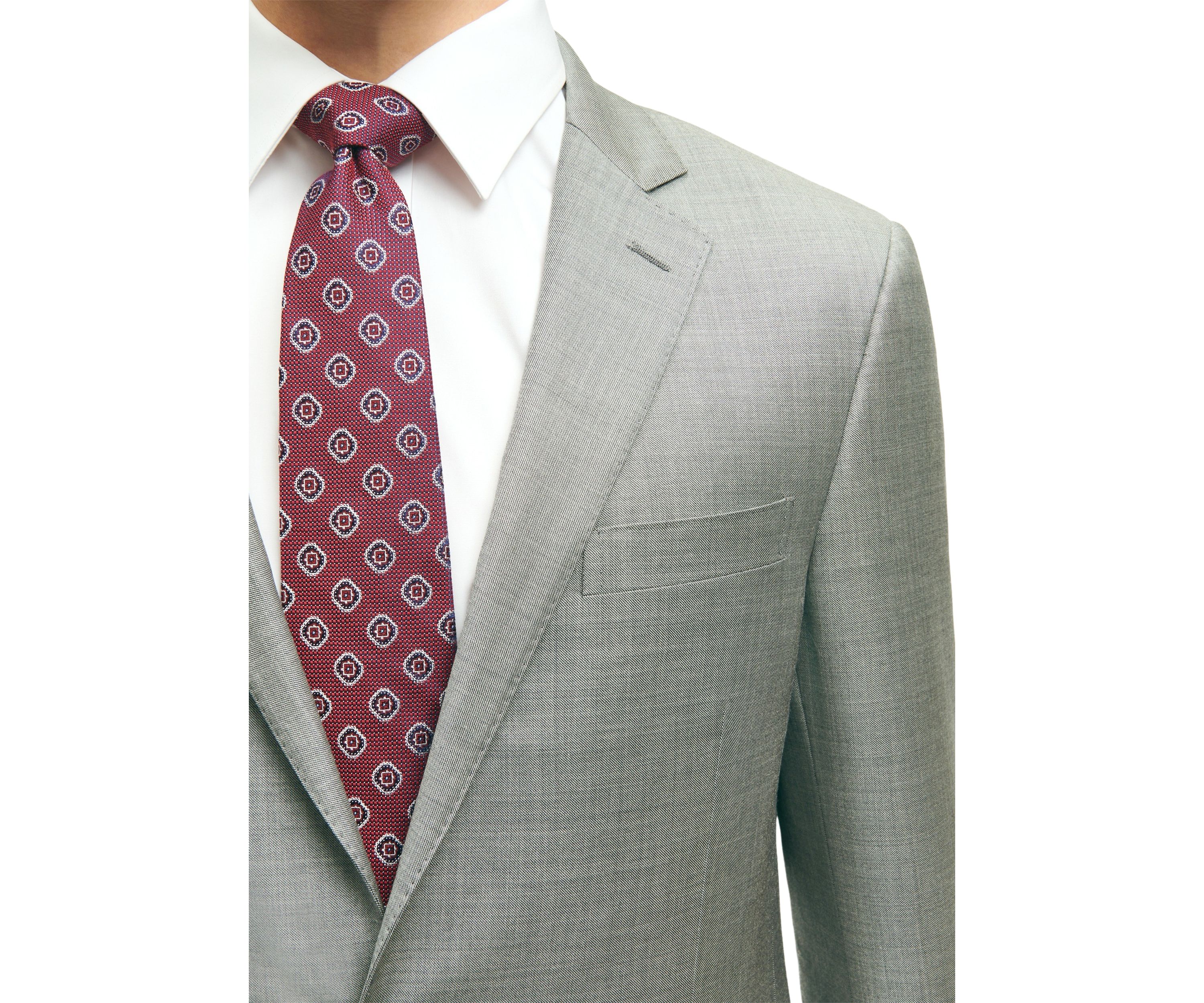 Mens Classic Fit Wool Sharkskin 1818 Suit