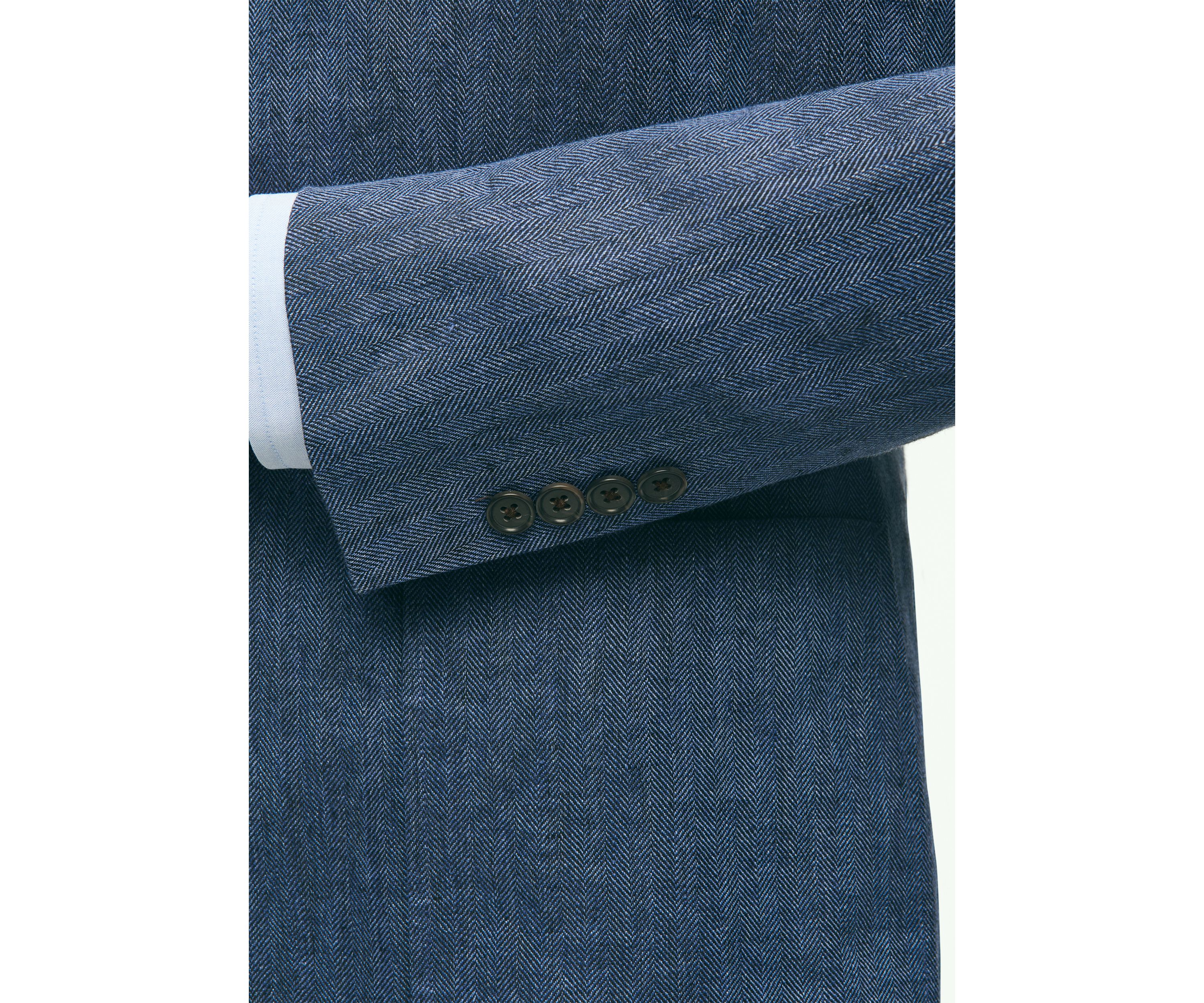 Slim Fit Linen Blend Herringbone Suit Separate Jacket