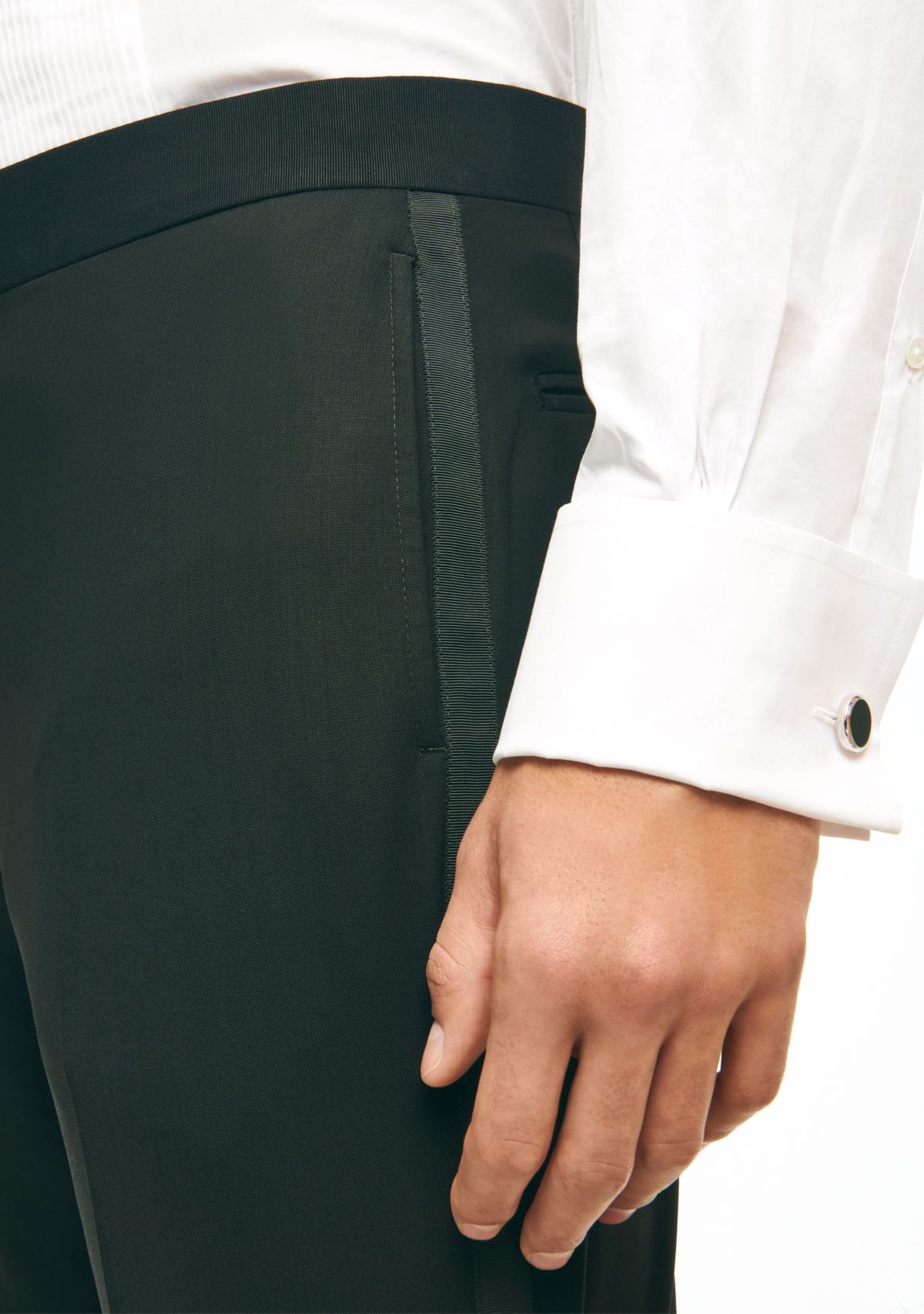 Mens Explorer Collection Classic Fit Wool Tuxedo Pants