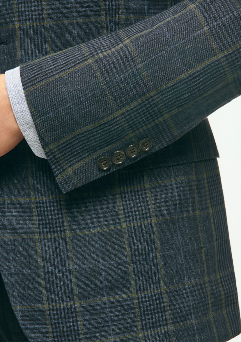 Mens Classic Fit Linen Check Sportcoat