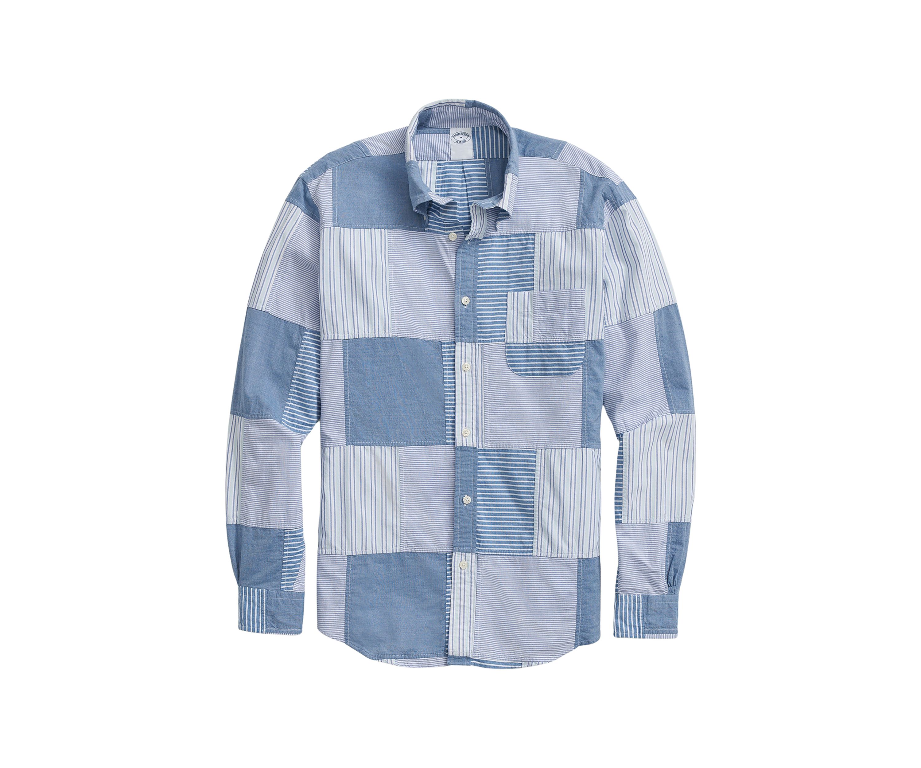   Cotton Madras Button-Down Collar Sport Shirt 