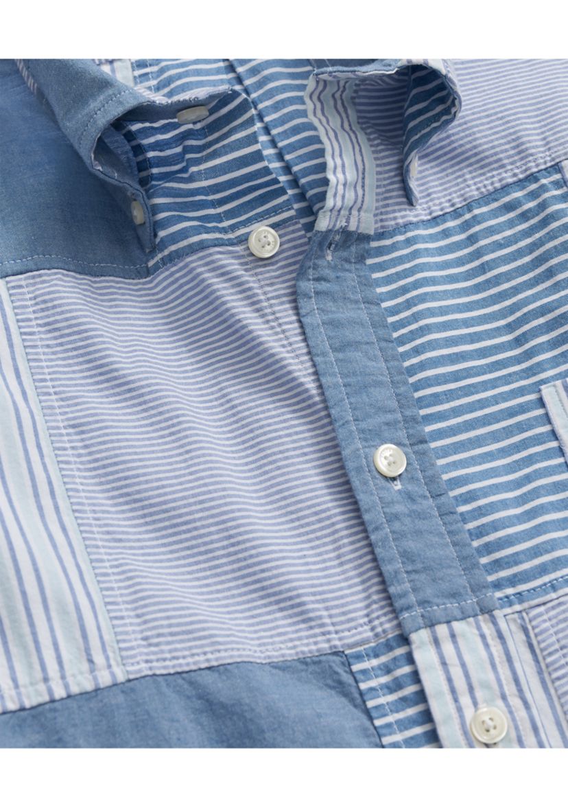   Cotton Madras Button-Down Collar Sport Shirt 