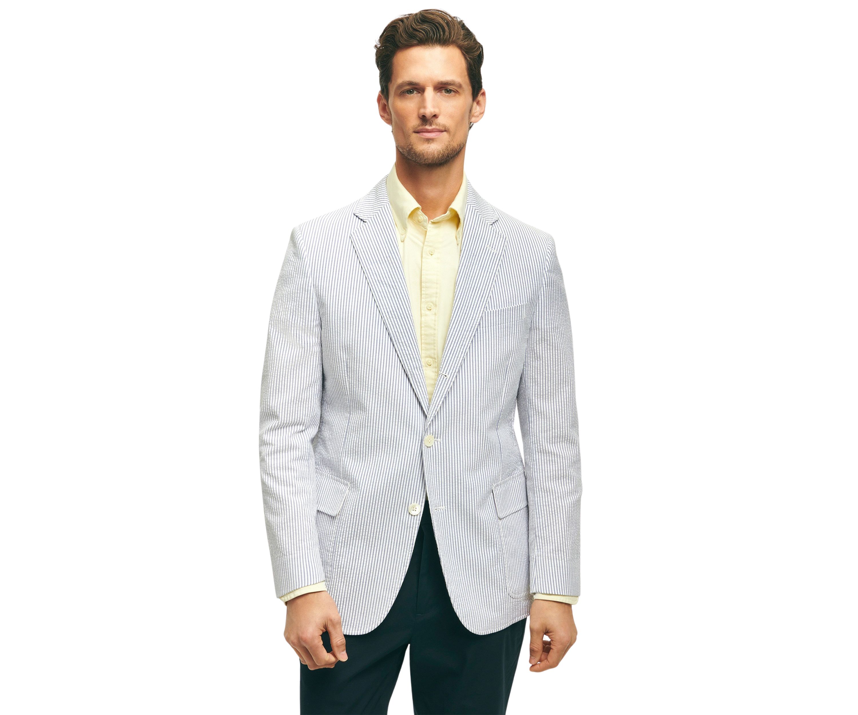 Mens Classic Fit Vintage Inspired Seersucker Sport Coat