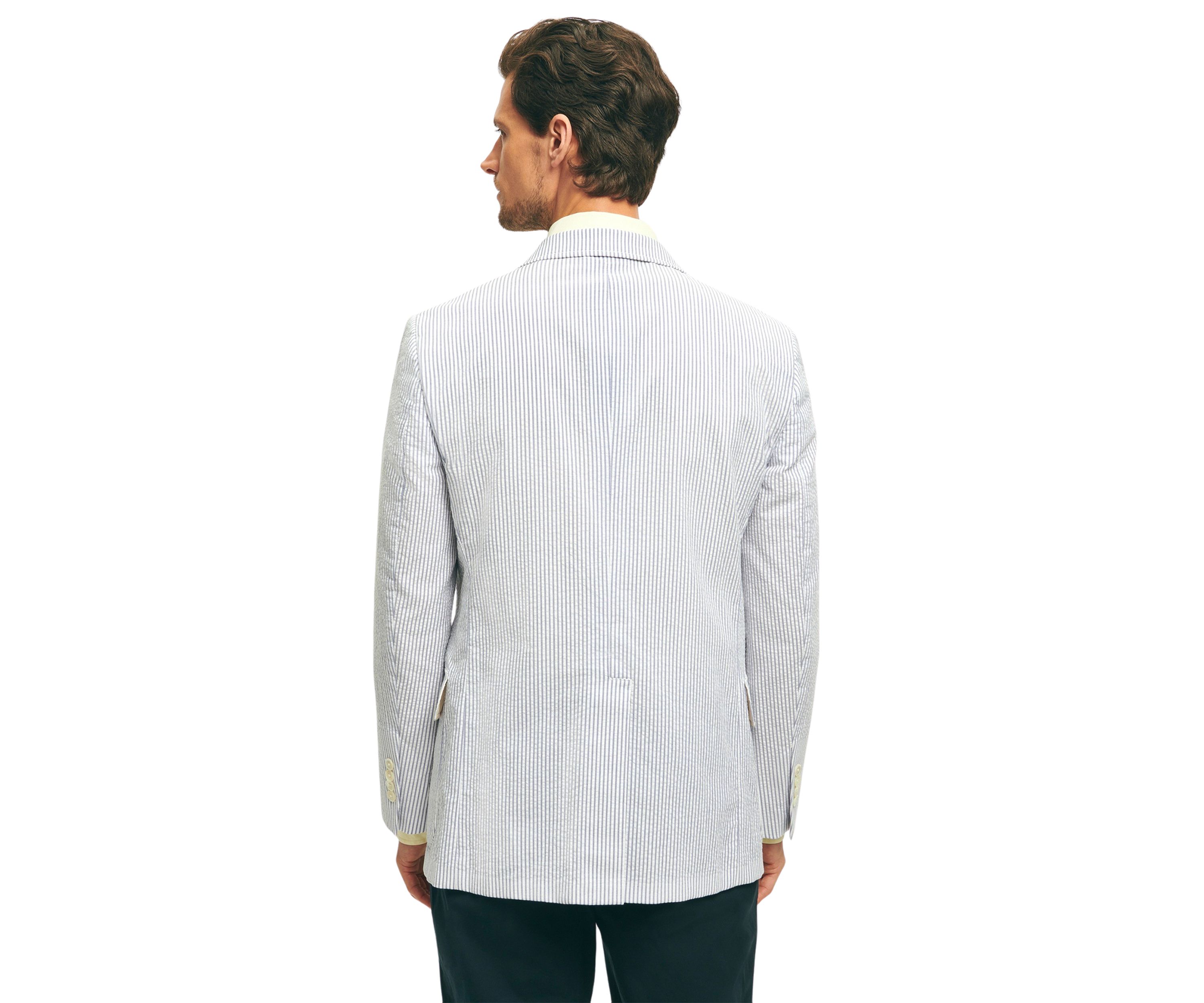 Mens Classic Fit Vintage Inspired Seersucker Sport Coat