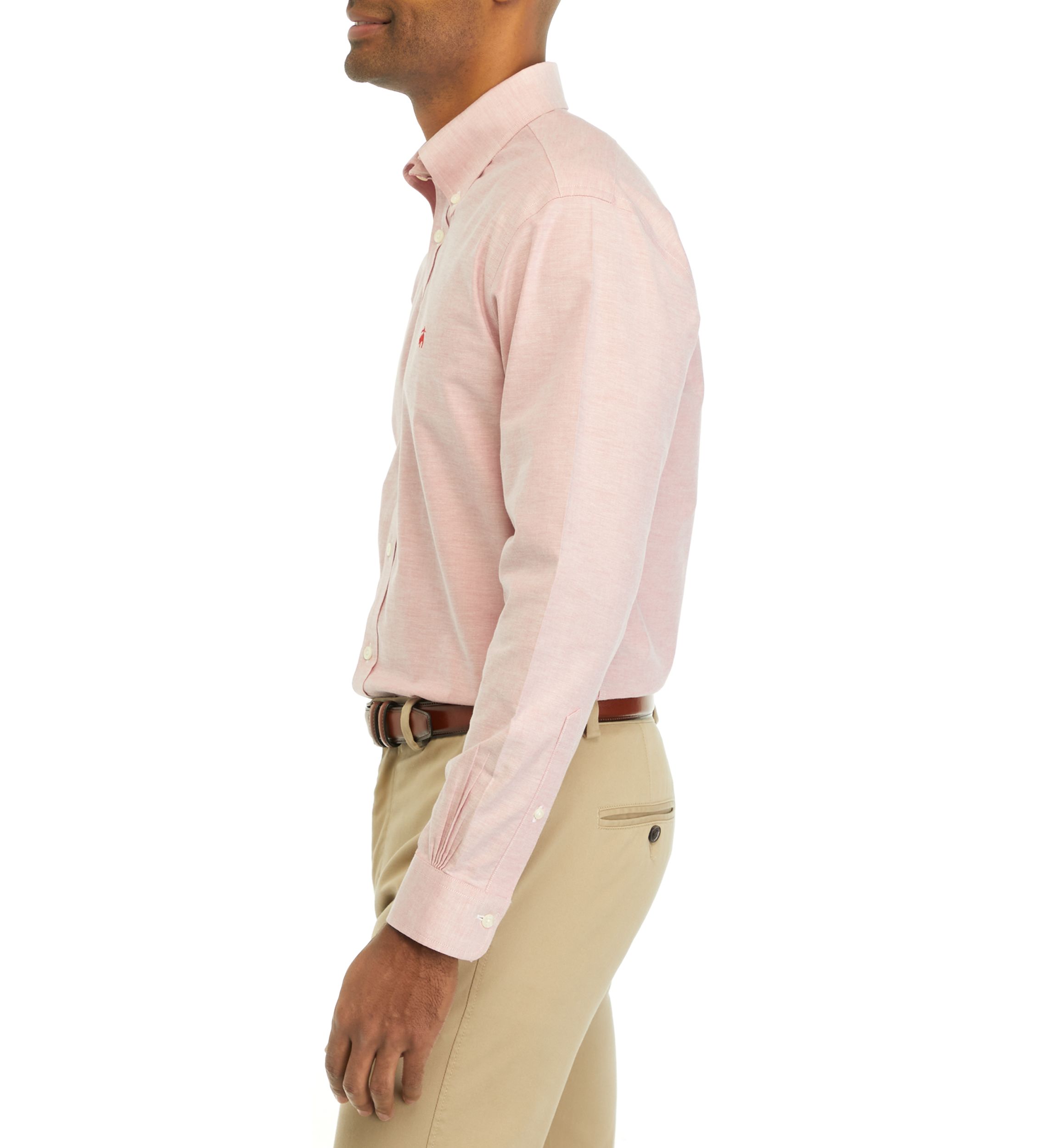 Mens Stretch Non Iron Oxford Polo Button Down Collar Shirt