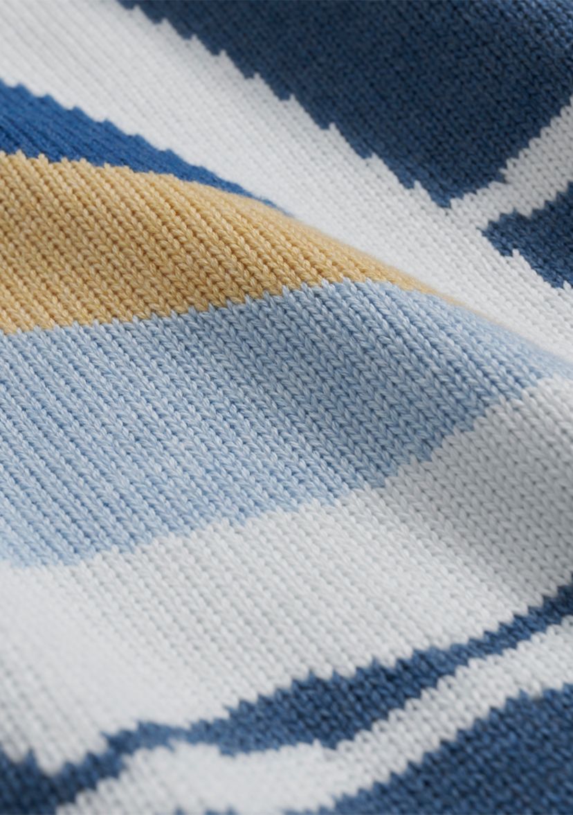 Vintage-Inspired Intarsia Sailboat Sweater In Supima Cotton