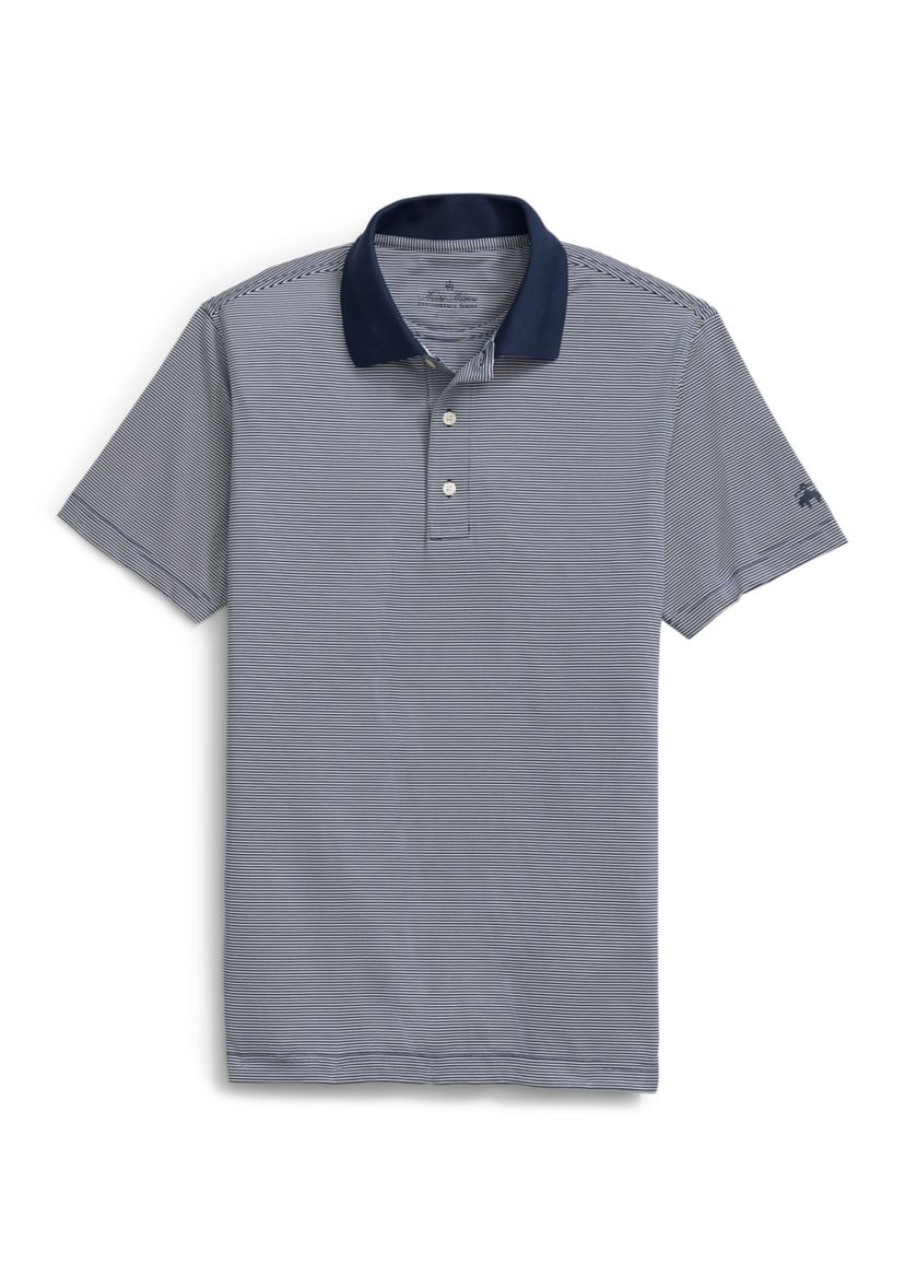 Mens Performance Series Micro Stripe Jersey Polo Shirt